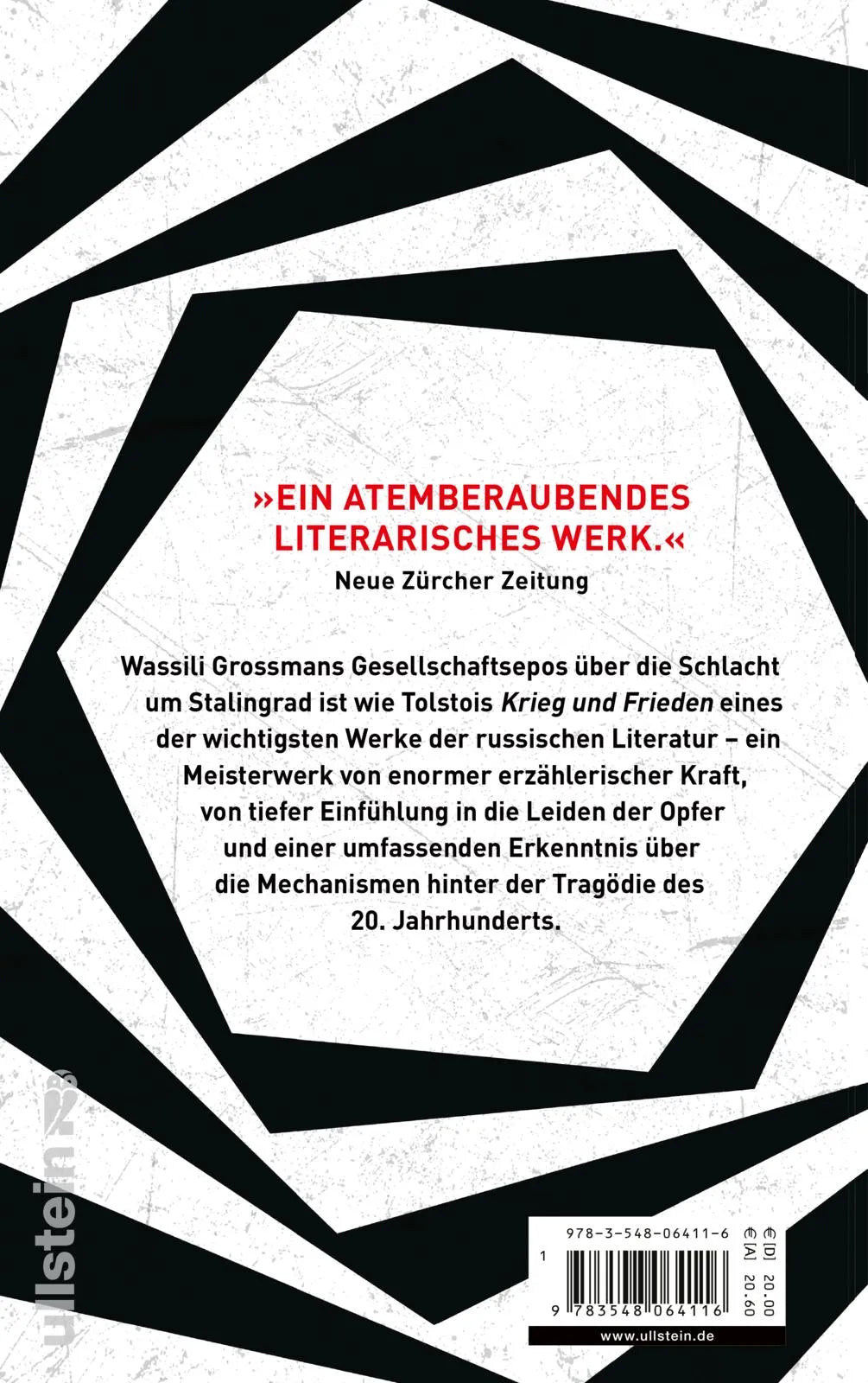 Buchrückseite von 'Leben und Schicksal' mit Klappentext - Taschenbuch
