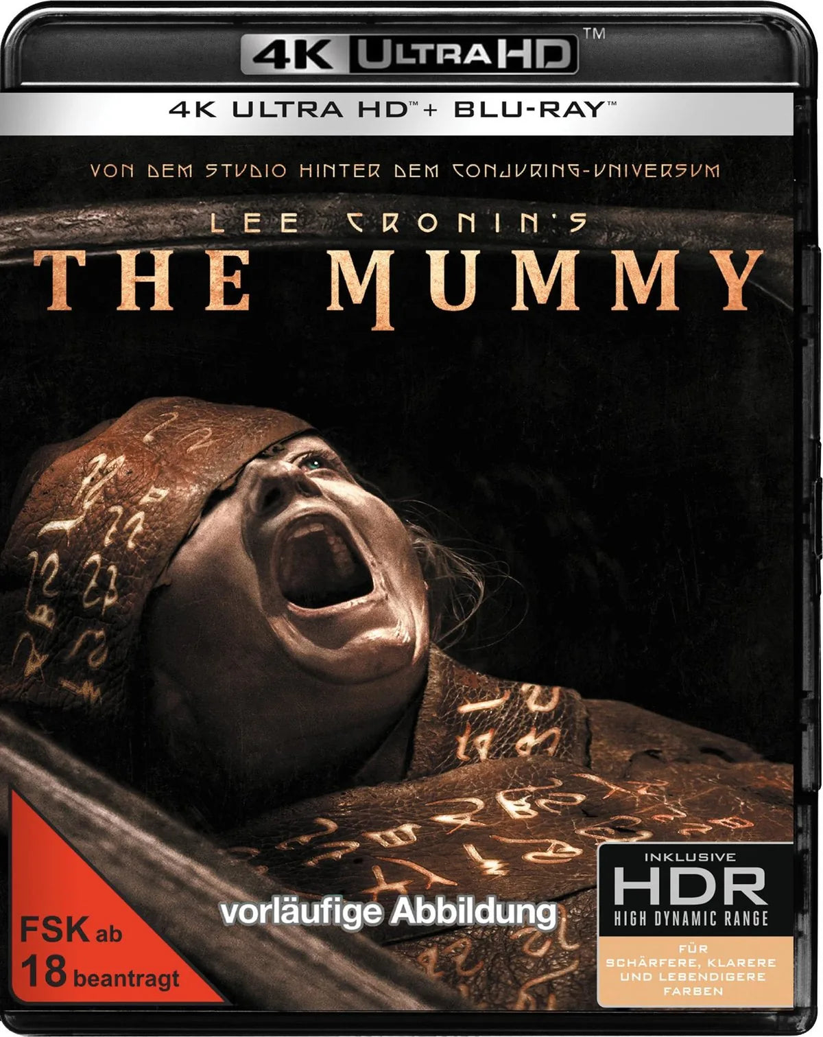 4K UHD Blu-ray-Cover: Lee Cronin's The Mummy. Vorläufiges Cover - Platzhalterbild