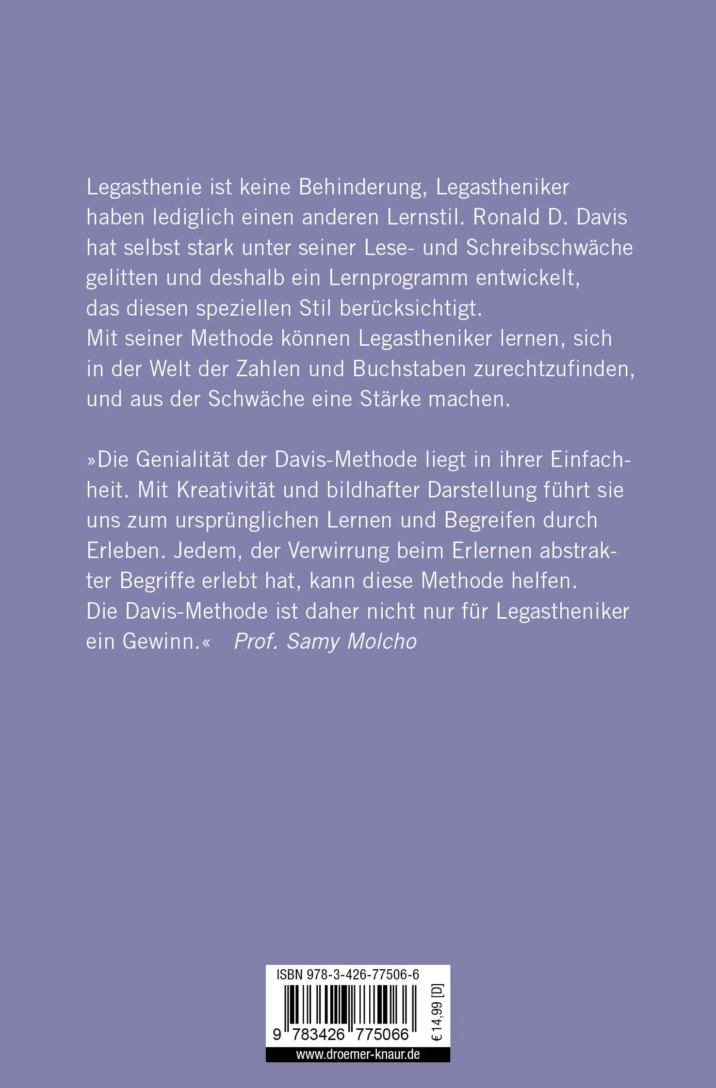 Buchrückseite von 'Legasthenie als Talentsignal' mit Klappentext - Taschenbuch