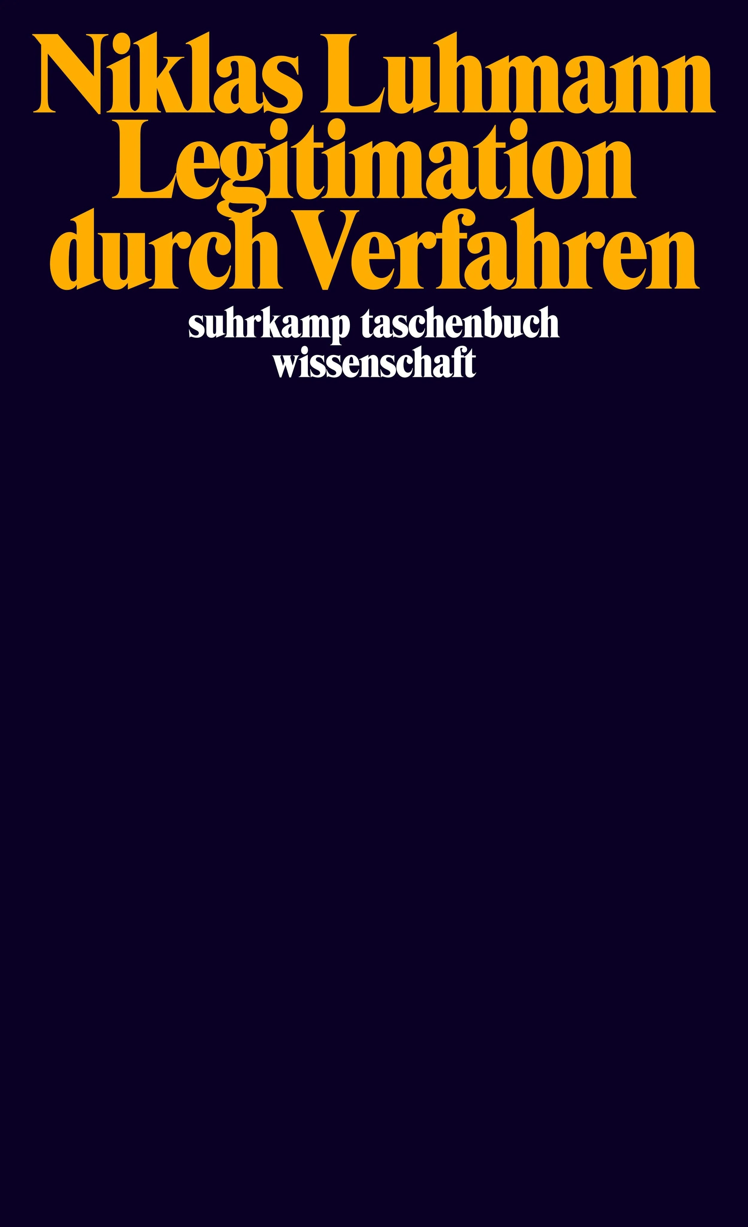 Buchcover von 'Legitimation durch Verfahren' - Taschenbuch von Niklas Luhmann