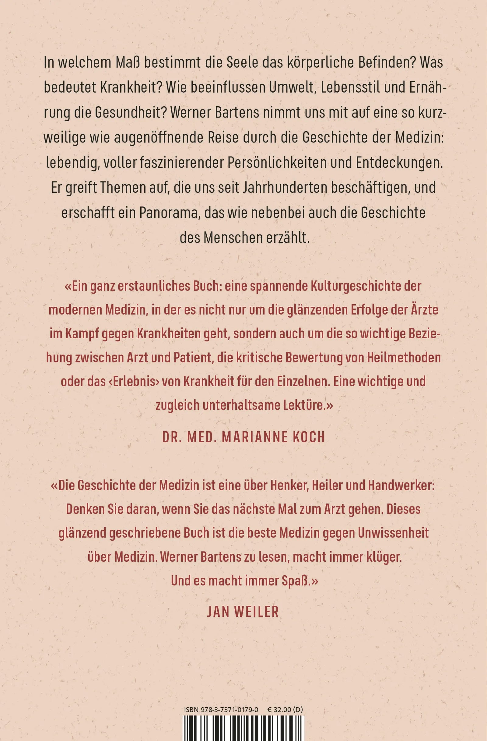 Buchrückseite von 'Leib und Seele' mit Klappentext - Gebundene Ausgabe