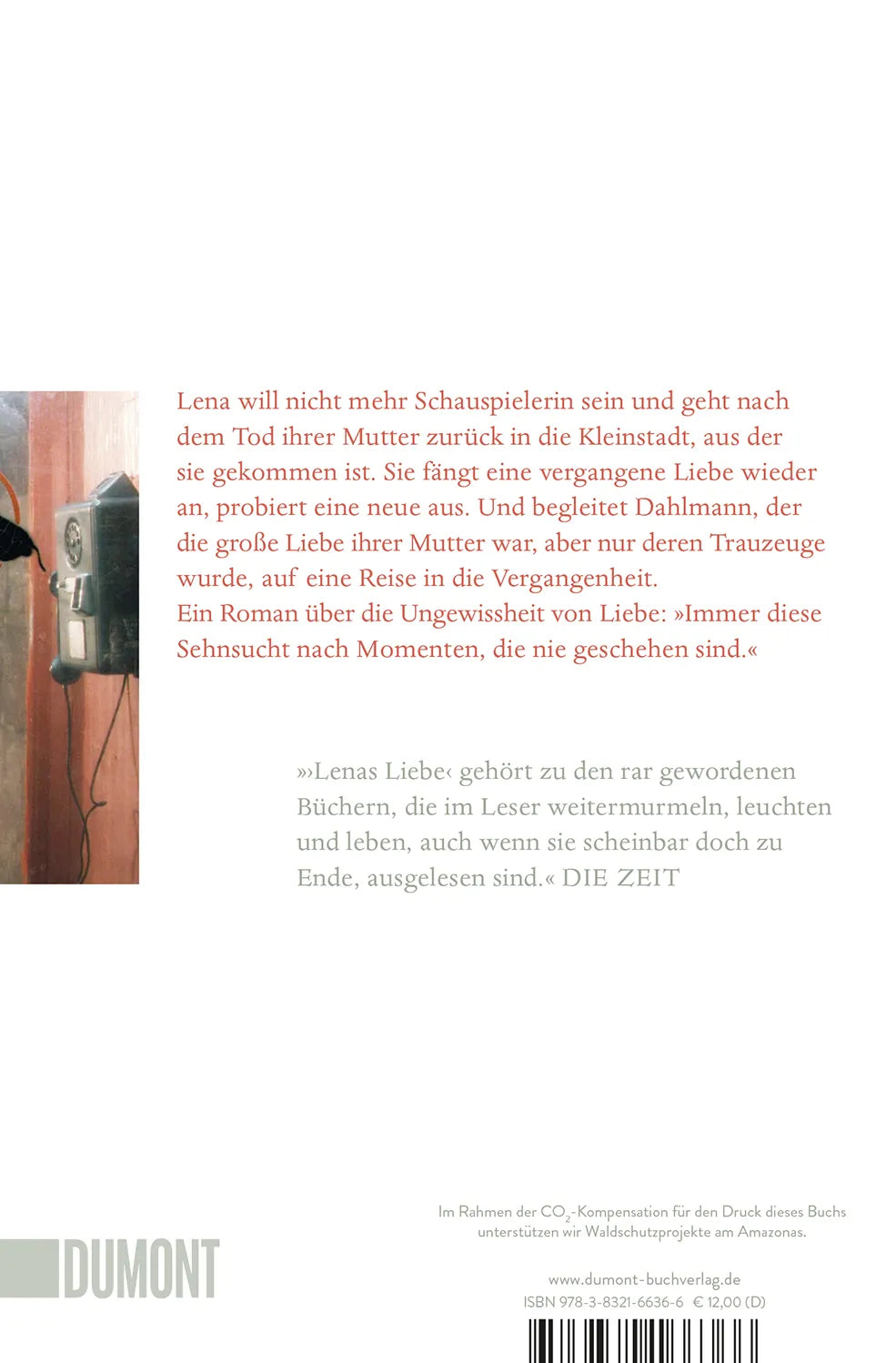 Buchrückseite von 'Lenas Liebe' mit Klappentext - Taschenbuch