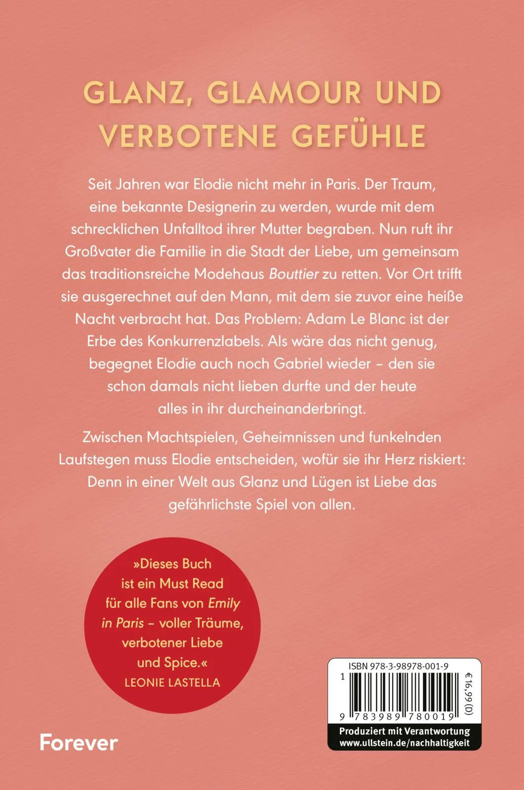 Buchrückseite von 'Les Bouttiers – Wir sind jetzt' mit Klappentext - Paperback