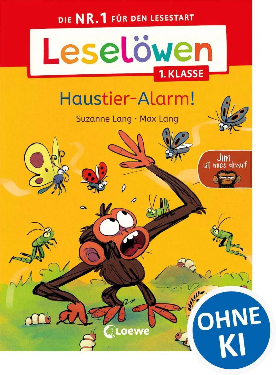 Cover: Leselöwen 1. Klasse - Jim ist mies drauf - Haustier-Alarm! (E-Book) von Suzanne Lang