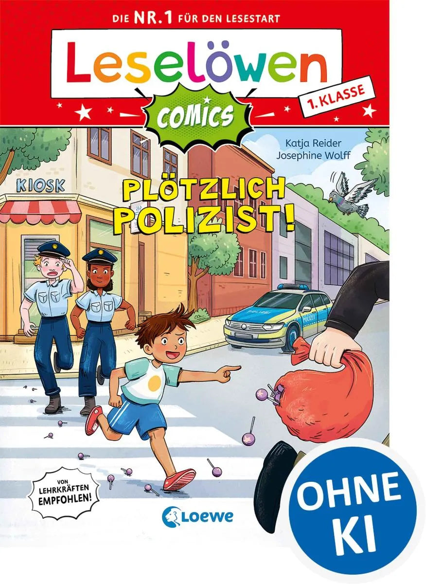 Cover: Leselöwen Comics 1. Klasse - Plötzlich Polizist (E-Book) von Katja Reider
