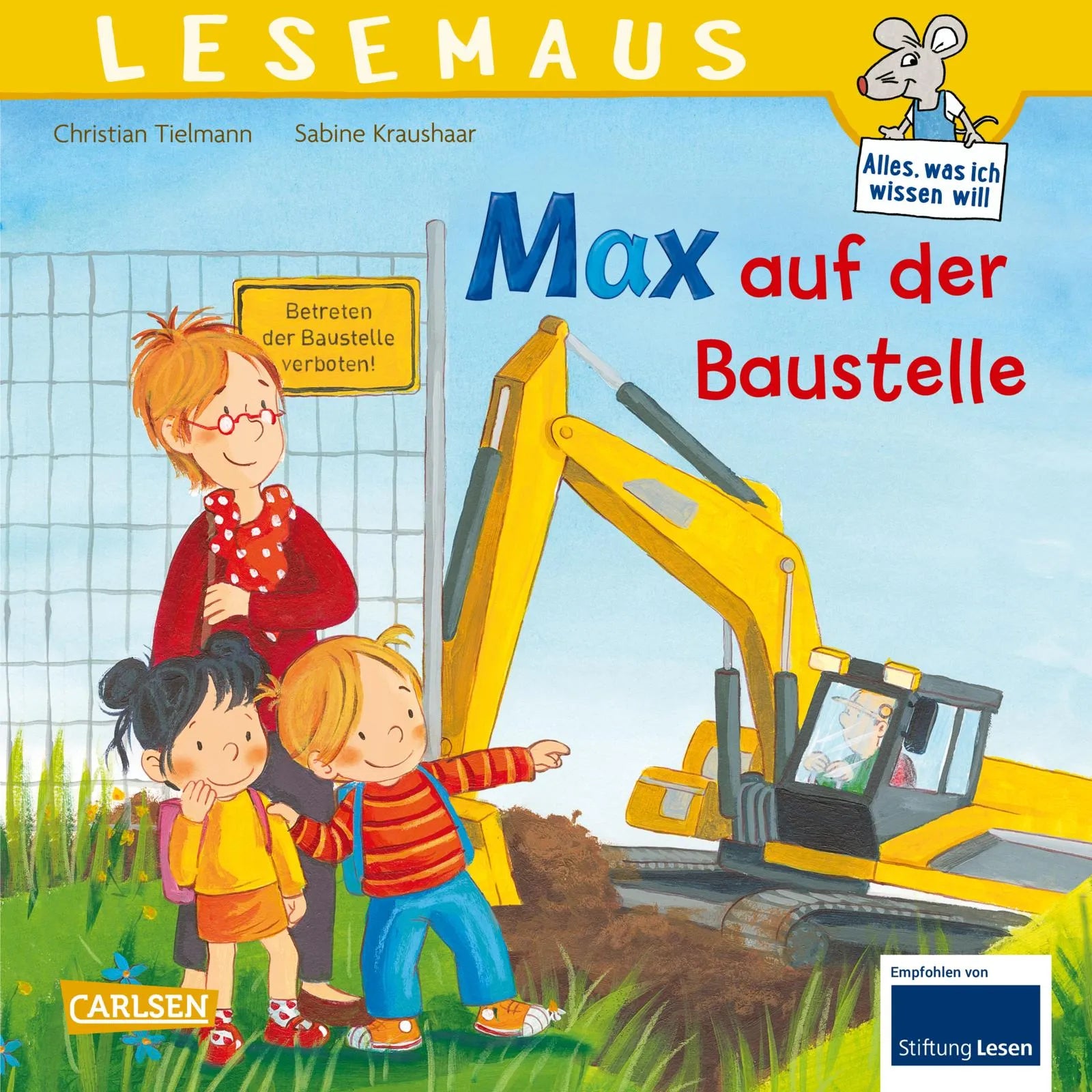 Buchcover von 'LESEMAUS 12: Max auf der Baustelle' - Taschenbuch von Christian Tielmann