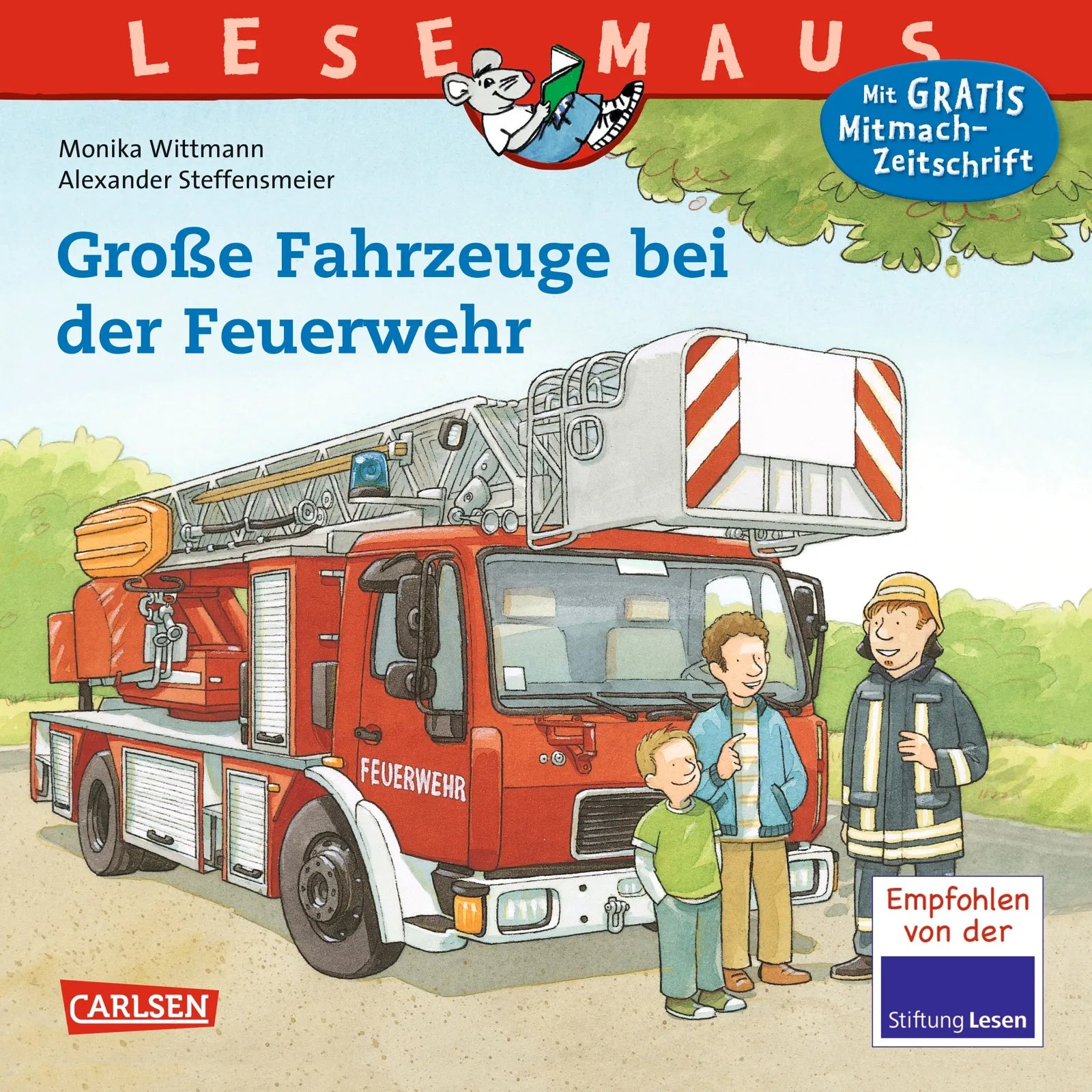 Buchcover von 'LESEMAUS 122: Große Fahrzeuge bei der Feuerwehr' - Taschenbuch von Monika Wittmann