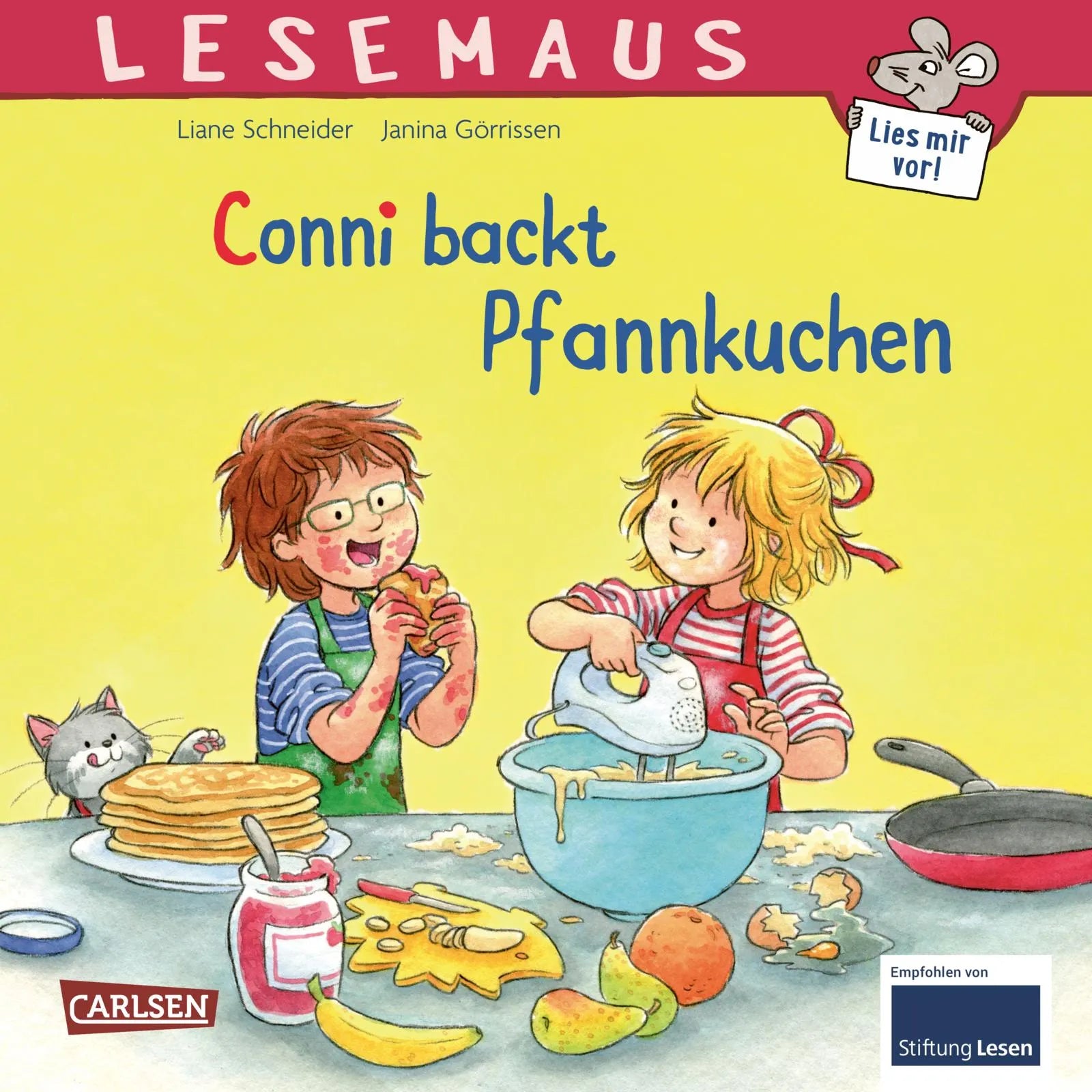Buchcover von 'LESEMAUS 123: Conni backt Pfannkuchen' - Taschenbuch von Liane Schneider