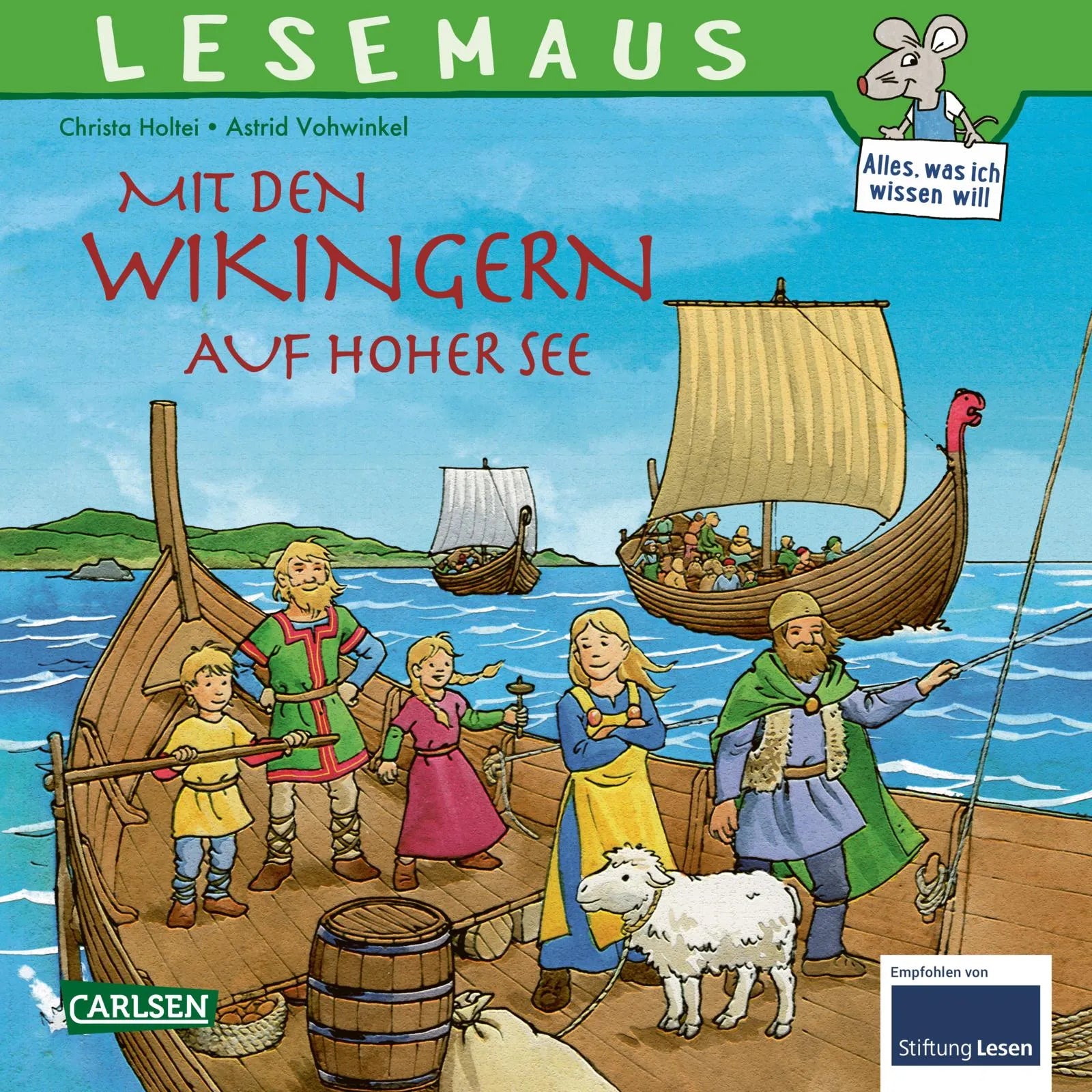 Buchcover von 'LESEMAUS 148: Mit den Wikingern auf hoher See' - Taschenbuch von Christa Holtei