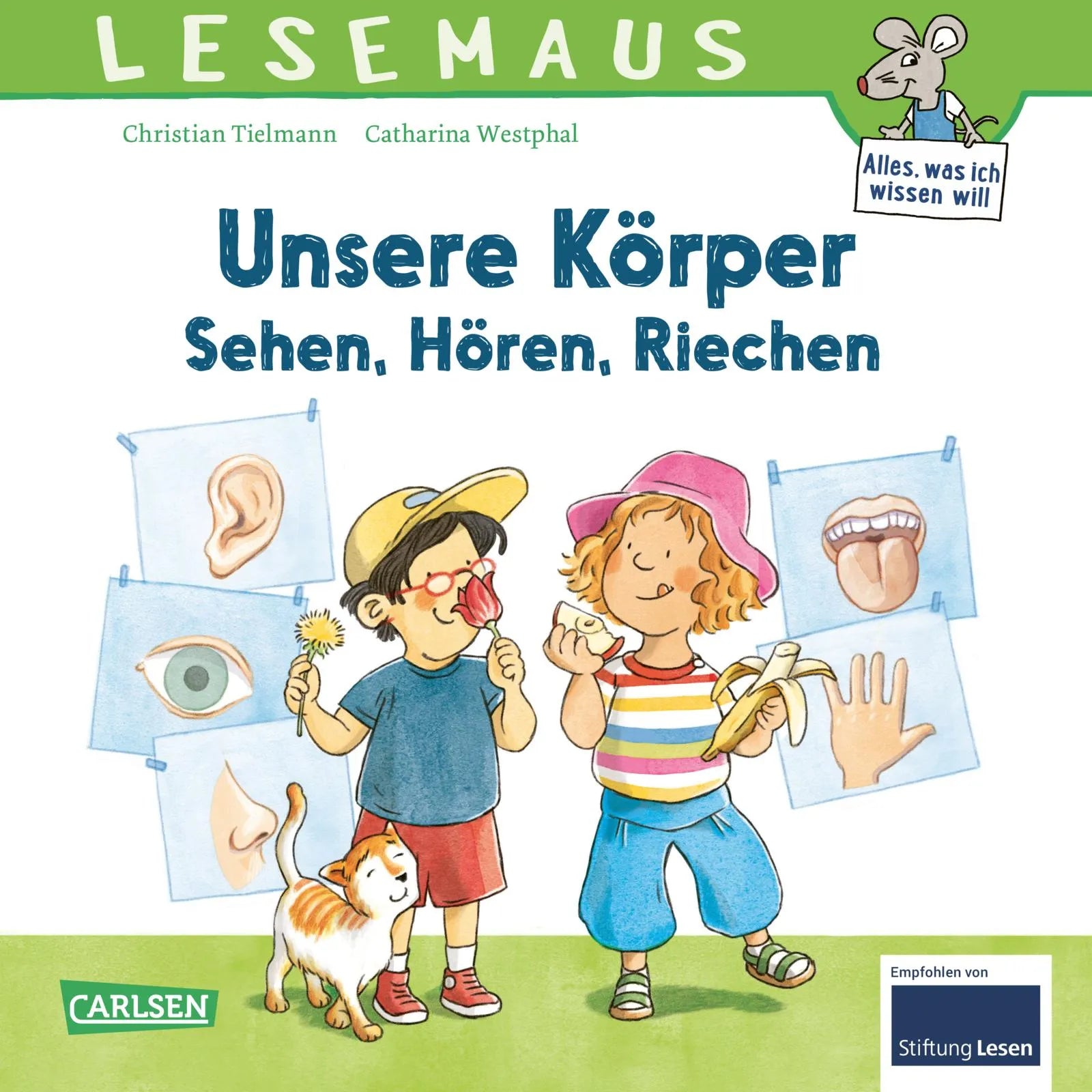 Buchcover von 'LESEMAUS 168: Unsere Körper – Sehen, Hören, Riechen' - Taschenbuch von Christian Tielmann