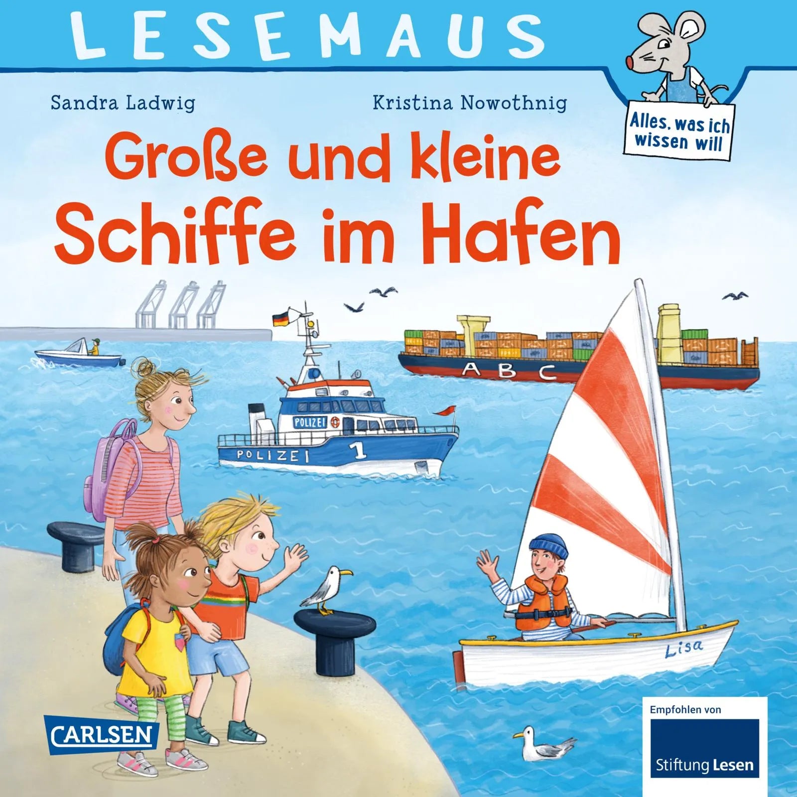 Buchcover von 'LESEMAUS 75: Große und kleine Schiffe im Hafen' - Taschenbuch von Sandra Ladwig