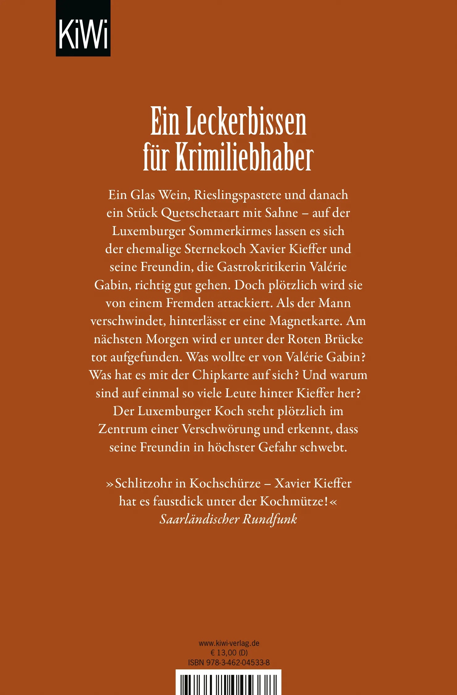 Buchrückseite von 'Letzte Ernte' mit Klappentext - Taschenbuch