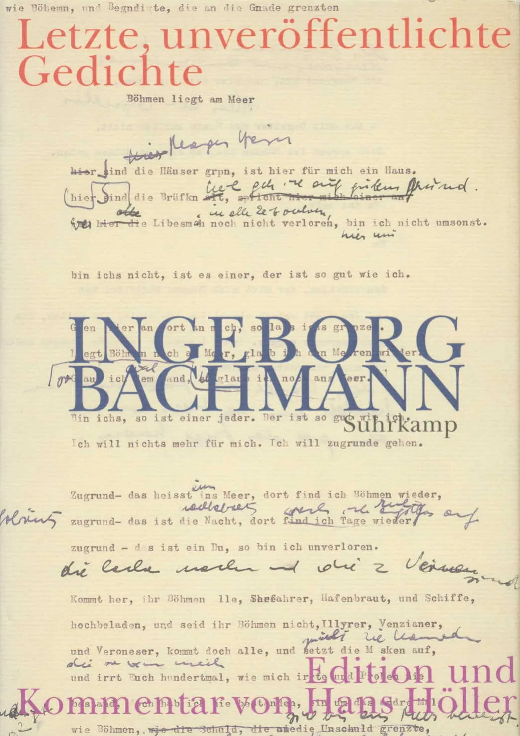 Buchcover von 'Letzte, unveröffentlichte Gedichte' - Gebundene Ausgabe von Ingeborg Bachmann