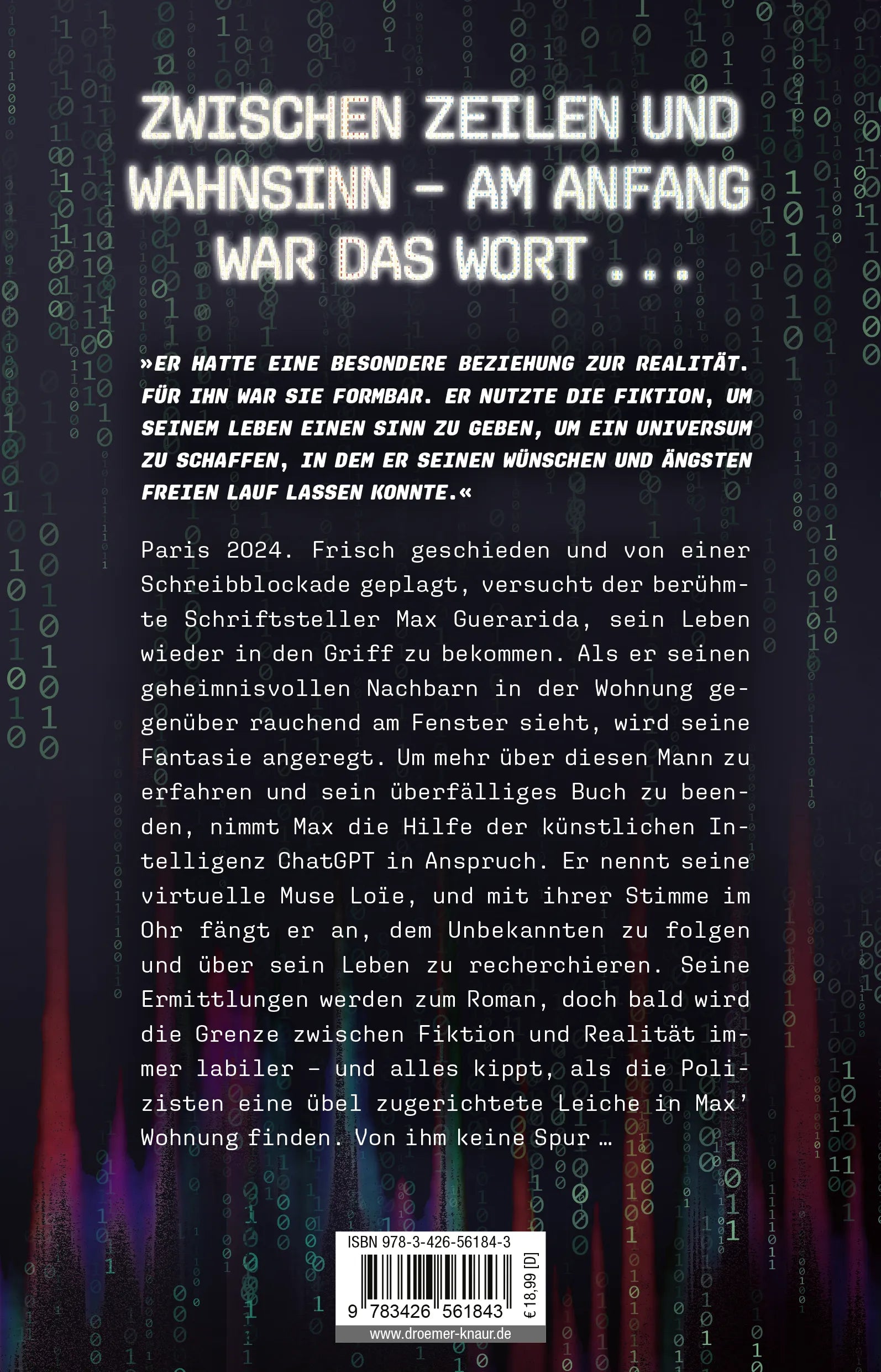 Buchrückseite von 'Letztes Kapitel: Mord' mit Klappentext - Paperback