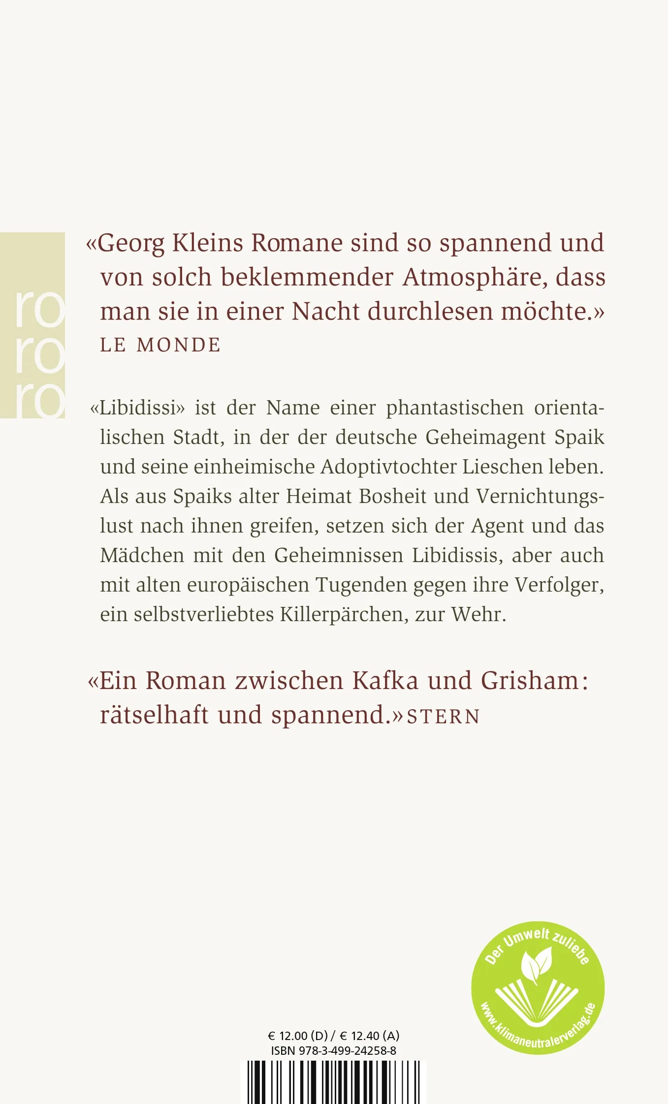 Buchrückseite von 'Libidissi' mit Klappentext - Taschenbuch