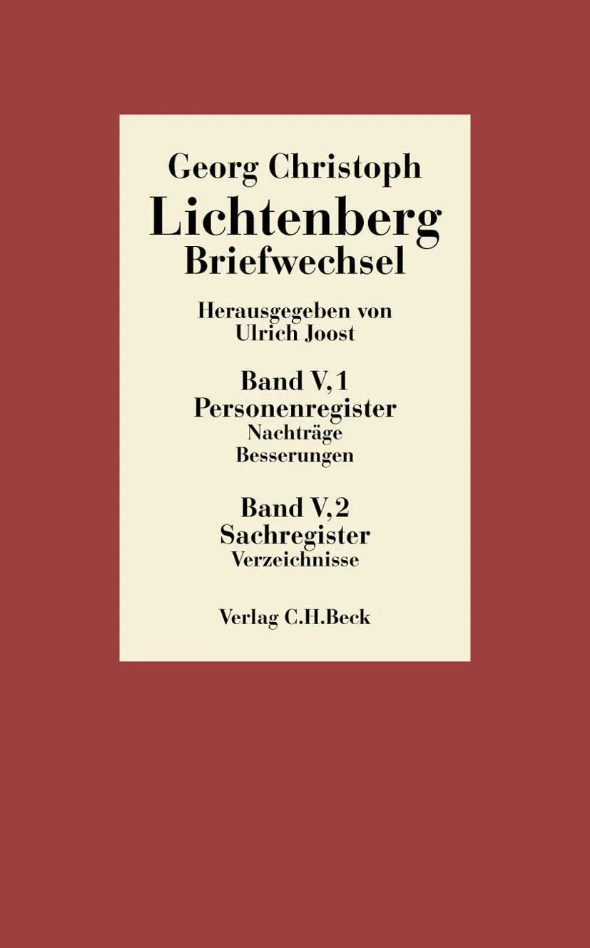 Buchcover von 'Lichtenberg Briefwechsel Bd. 5: Register' - Gebundene Ausgabe von Georg Christoph Lichtenberg