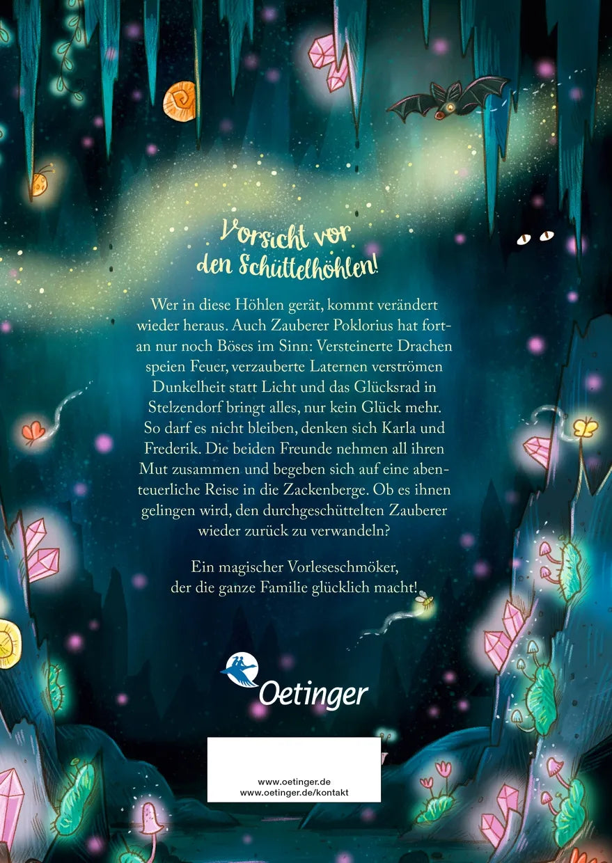 Buchrückseite von 'Lichterland 2. Die Reise durch die magischen Berge' mit Klappentext - Gebundene Ausgabe
