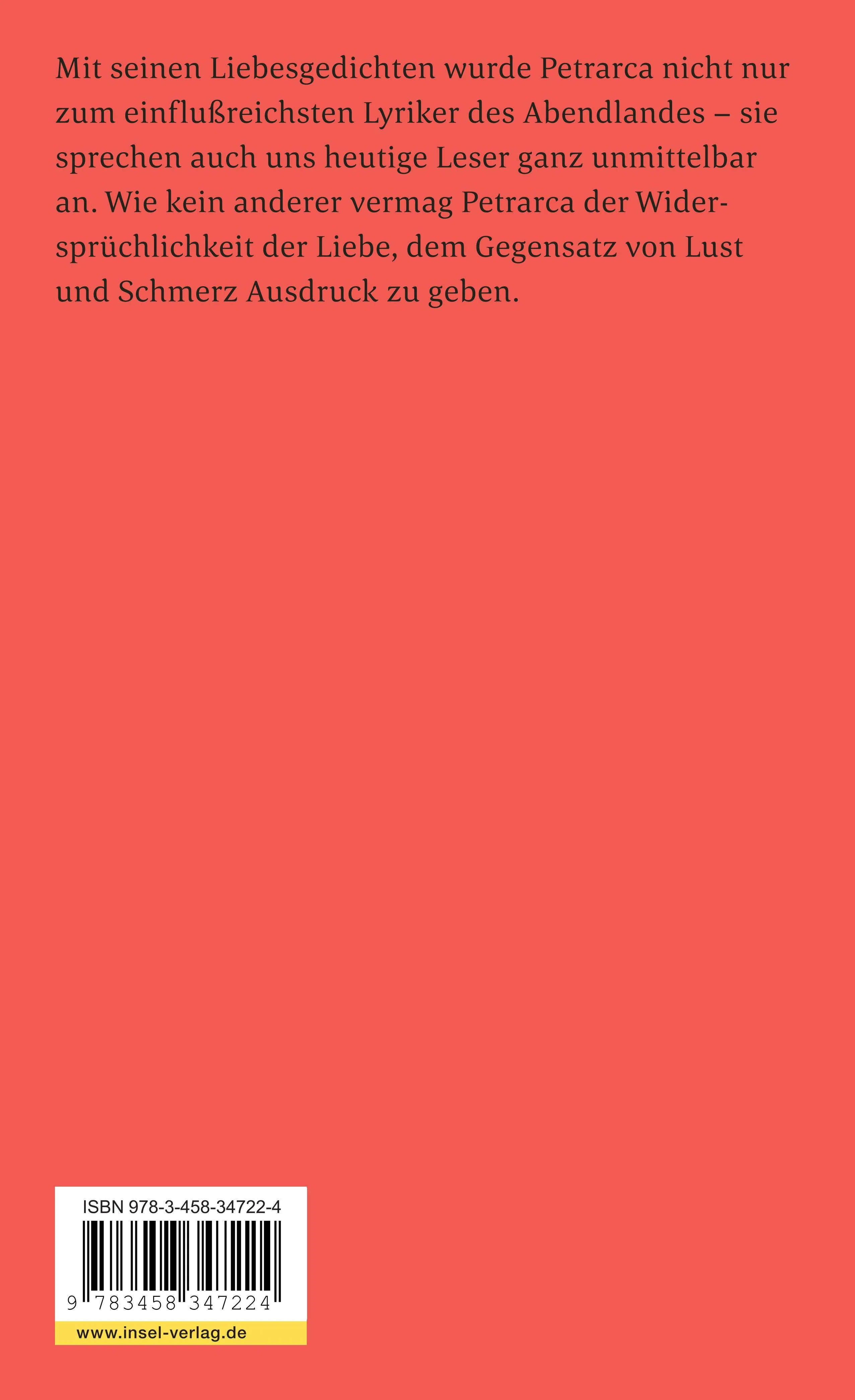 Buchrückseite von 'Liebesgedichte an Laura' mit Klappentext - Taschenbuch