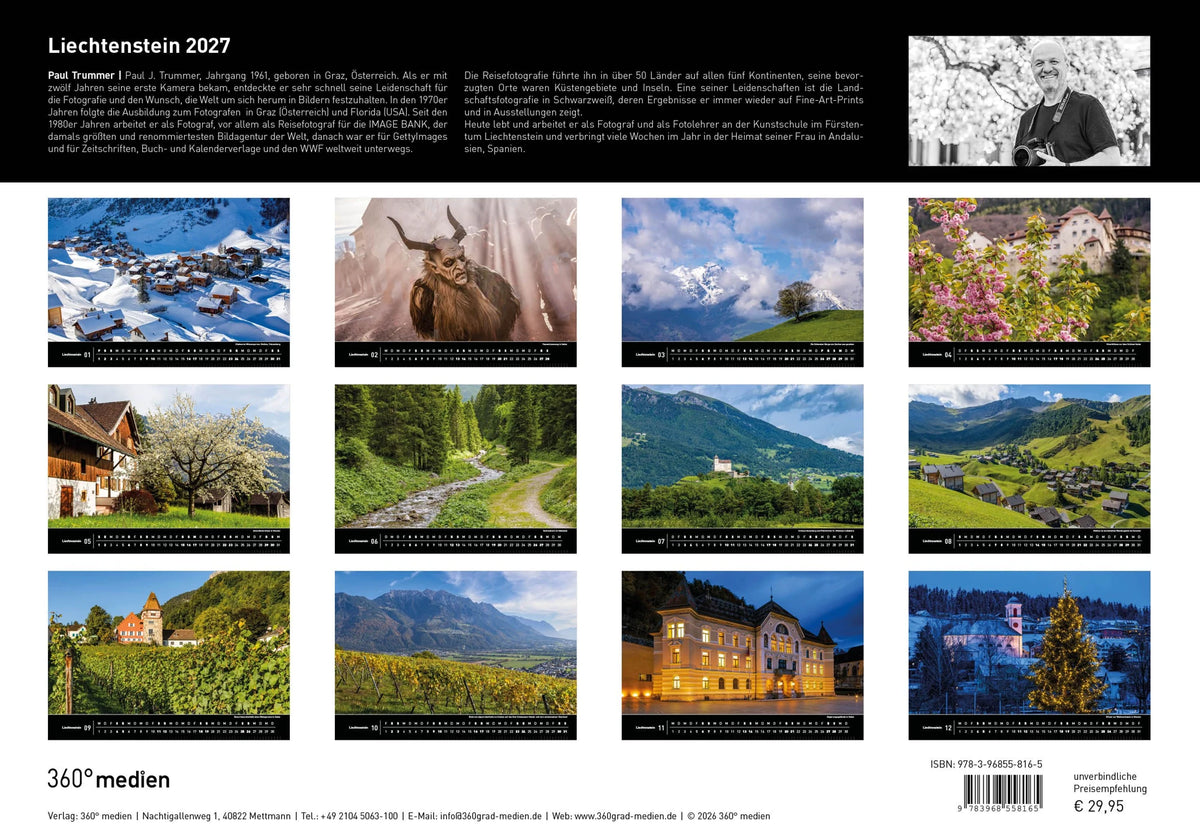 Liechtenstein Premiumkalender 2027 – Ansicht