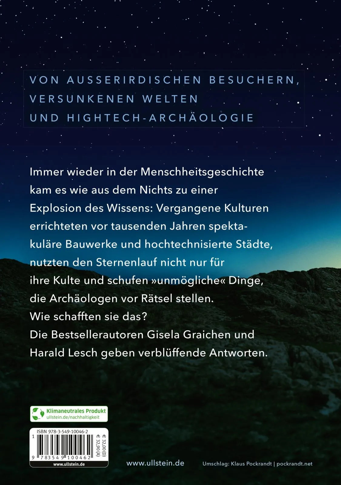 Buchrückseite von 'Liegt die Antwort in den Sternen?' mit Klappentext - Gebundene Ausgabe