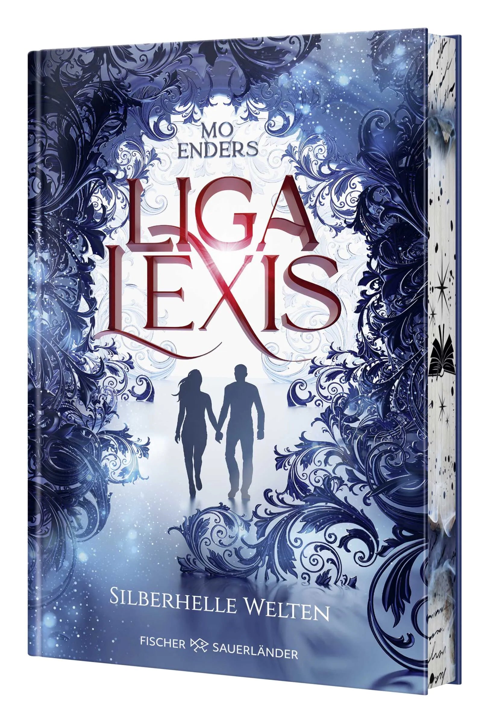 Buchcover von 'Liga Lexis – Silberhelle Welten' - Gebundene Ausgabe von Mo Enders