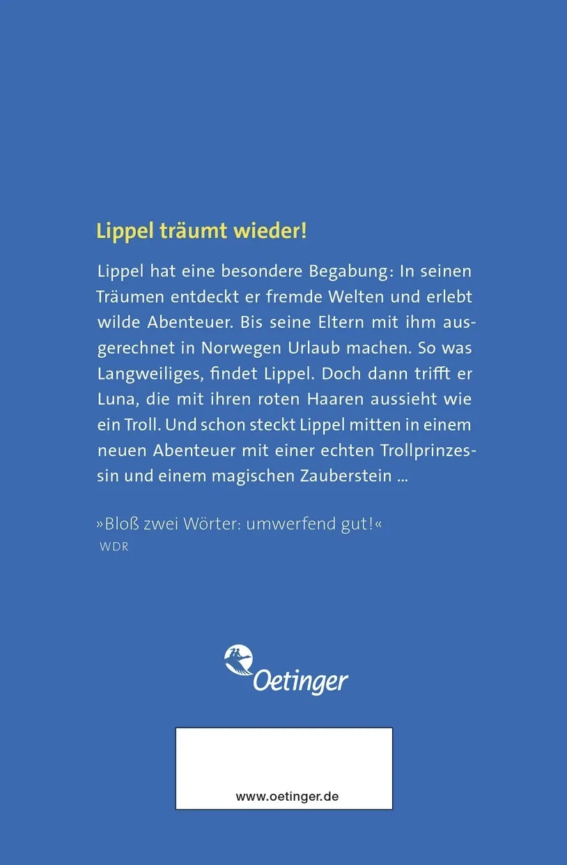 Buchrückseite von 'Lippels Traum 2. Lippel, träumst du schon wieder!' mit Klappentext - Taschenbuch