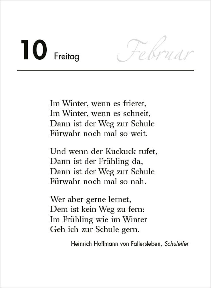 Literaturkalender 2027. Tageskalender – Ansicht