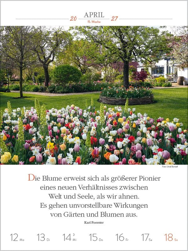 Literaturkalender Gartenlust 2027 – Ansicht