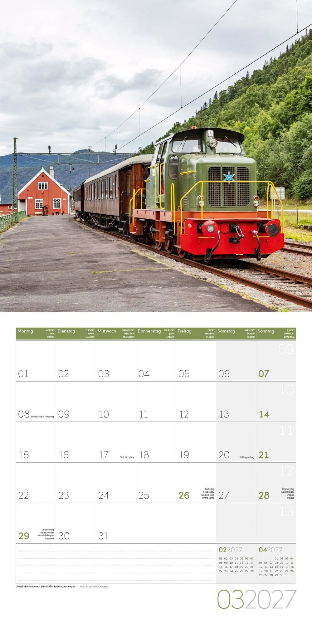 Lokomotiven Kalender 2027 - 30x30 - Art12 – Ansicht