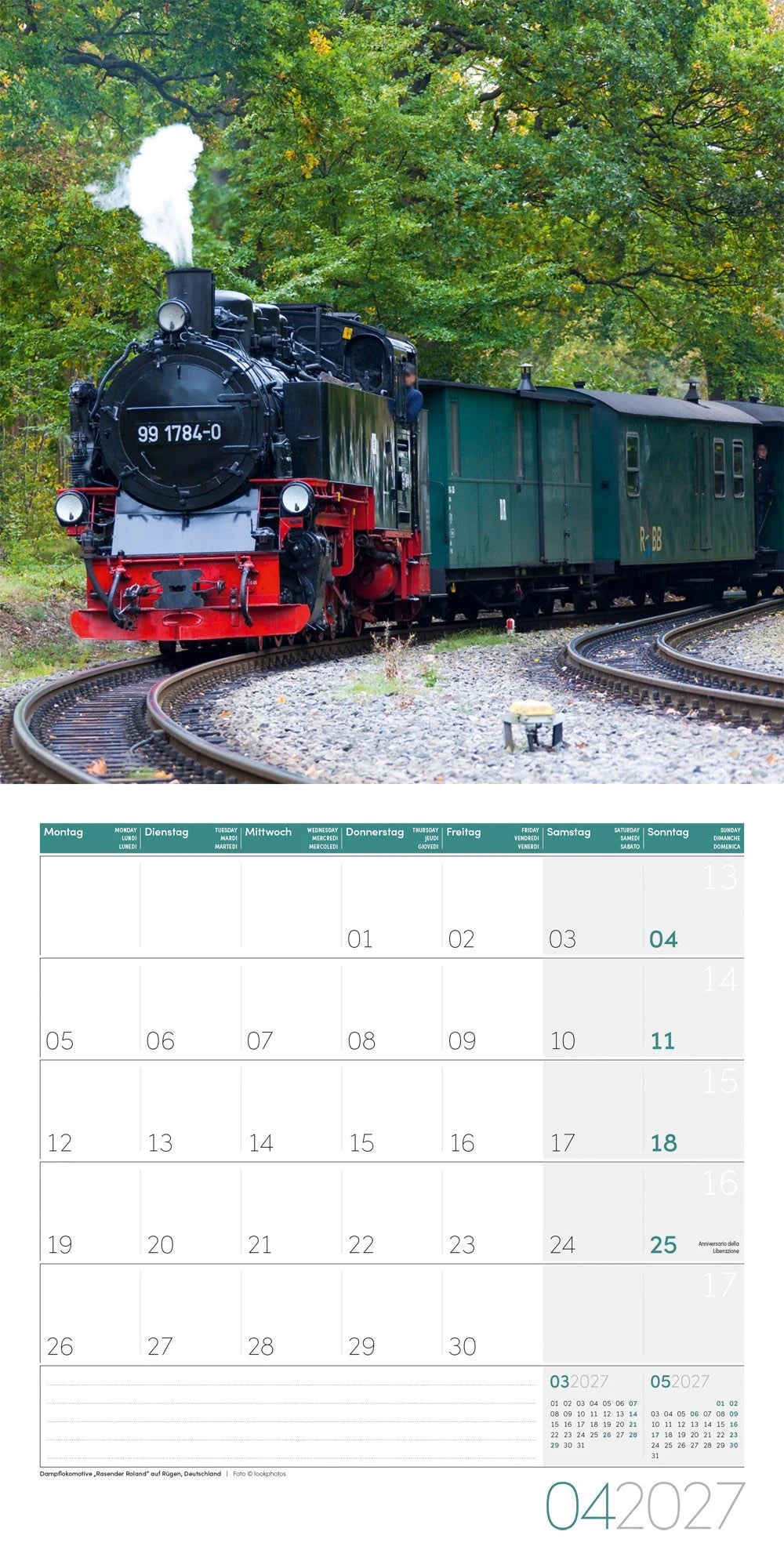 Lokomotiven Kalender 2027 - 30x30 - Art12 – Ansicht