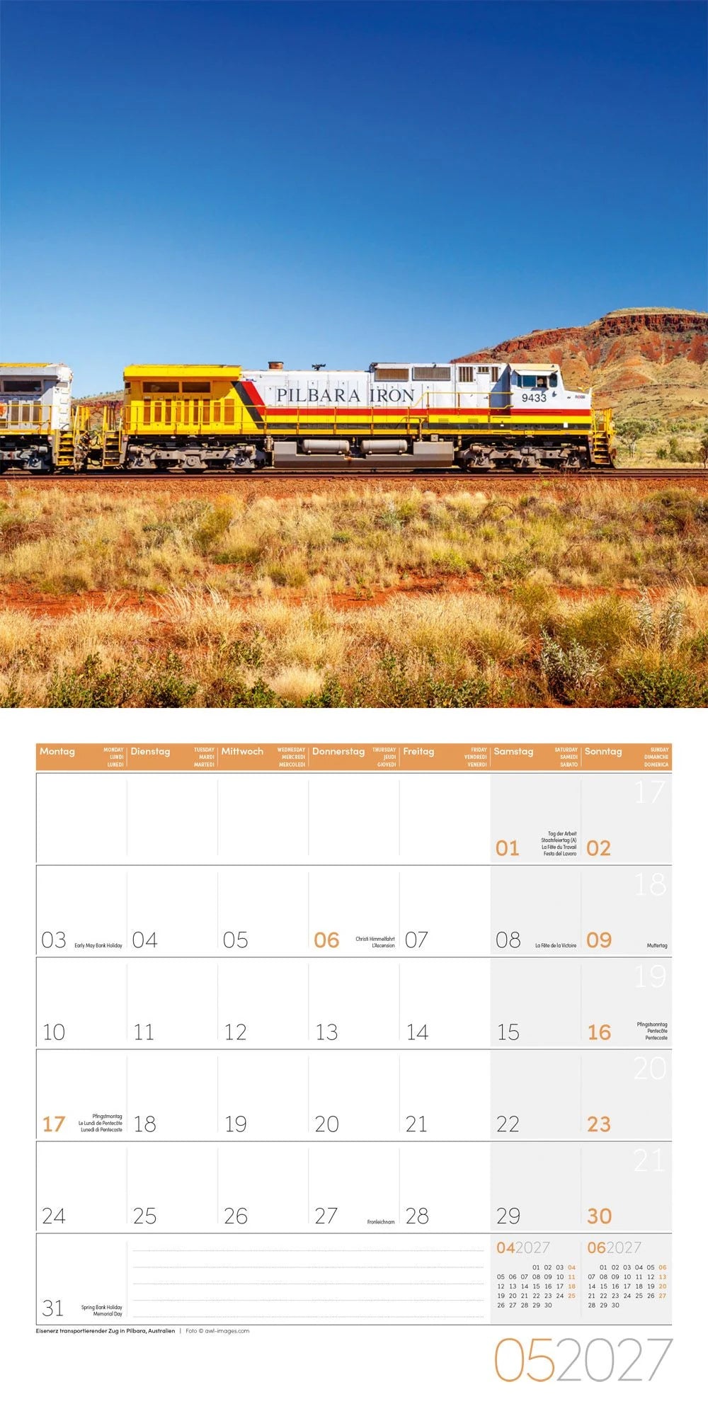 Lokomotiven Kalender 2027 - 30x30 - Art12 – Ansicht