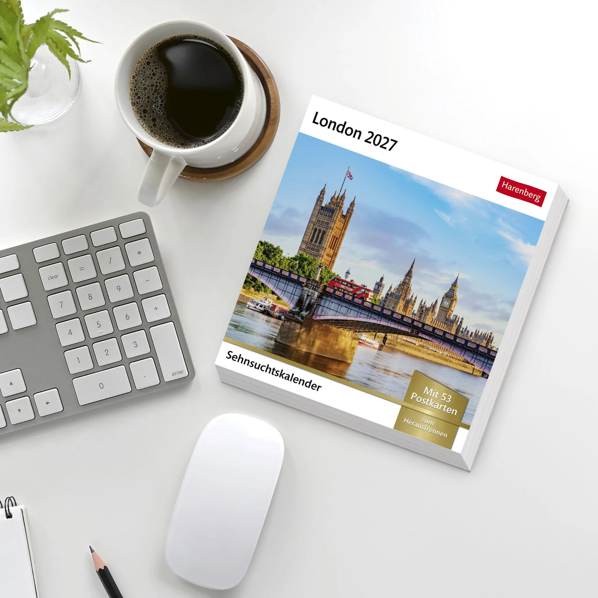 London Sehnsuchtskalender 2027 - Wochenkalender mit 53 Postkarten – Ansicht