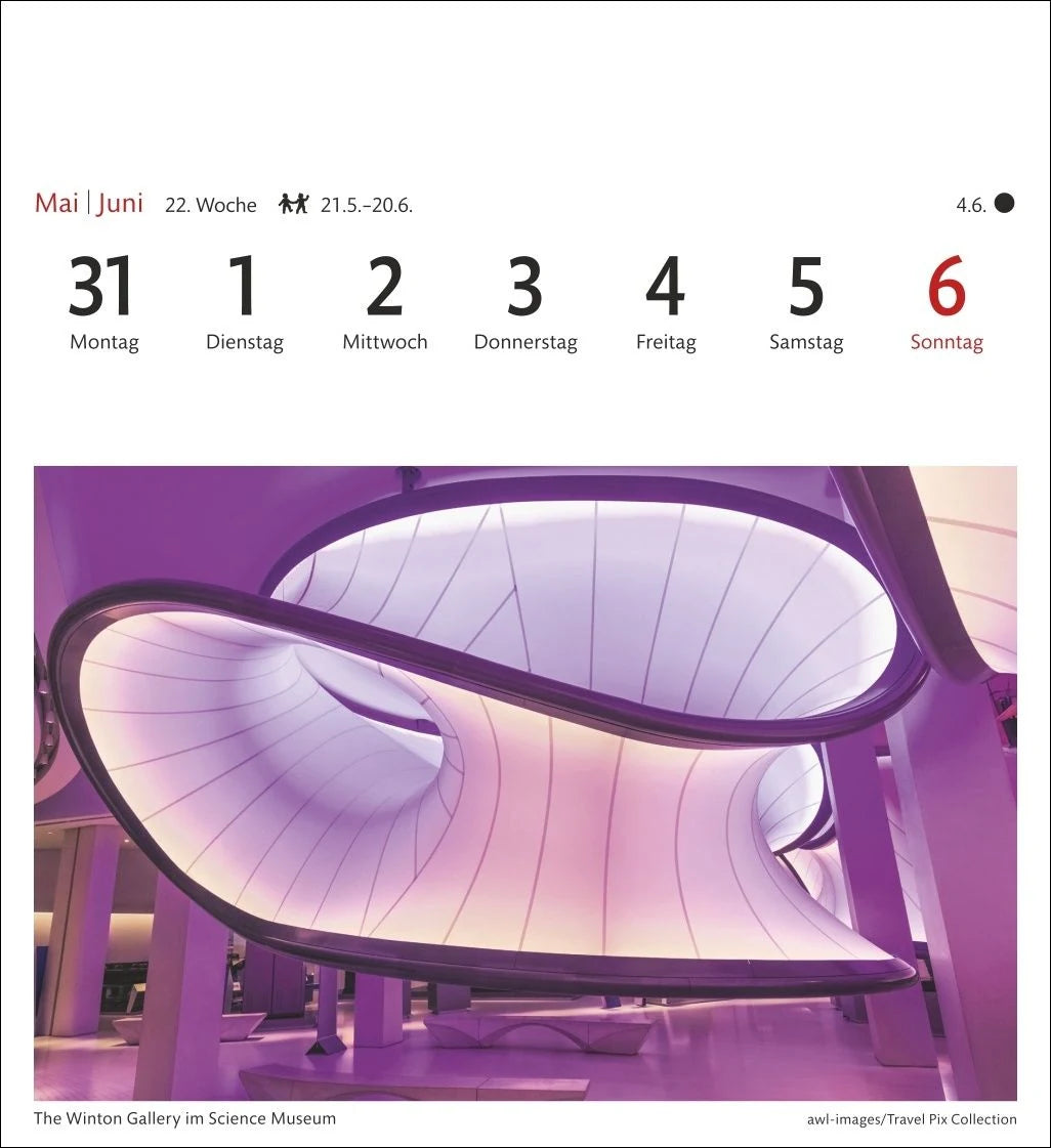 London Sehnsuchtskalender 2027 - Wochenkalender mit 53 Postkarten – Ansicht