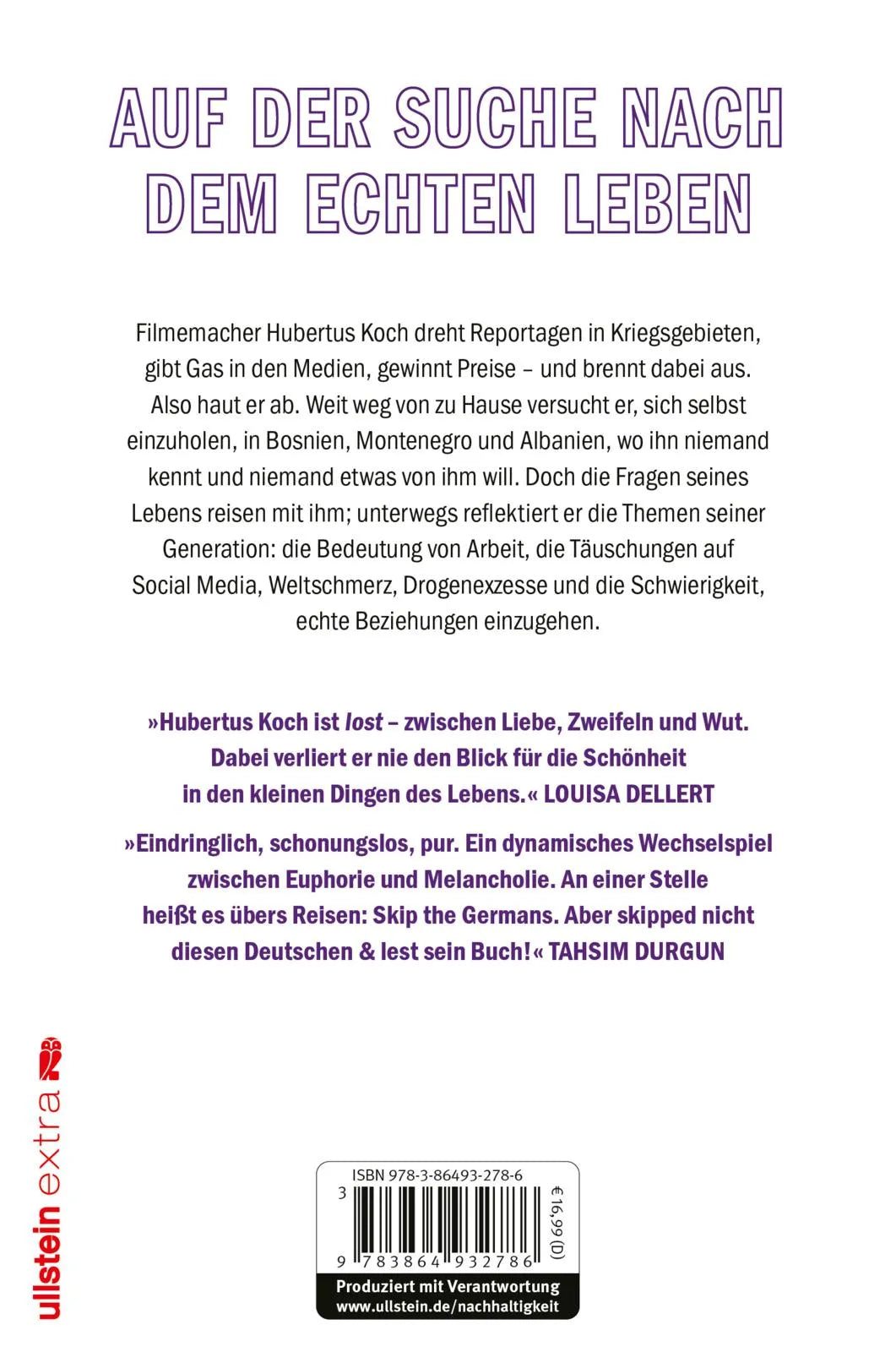 Buchrückseite von 'Lost Boy' mit Klappentext - Paperback