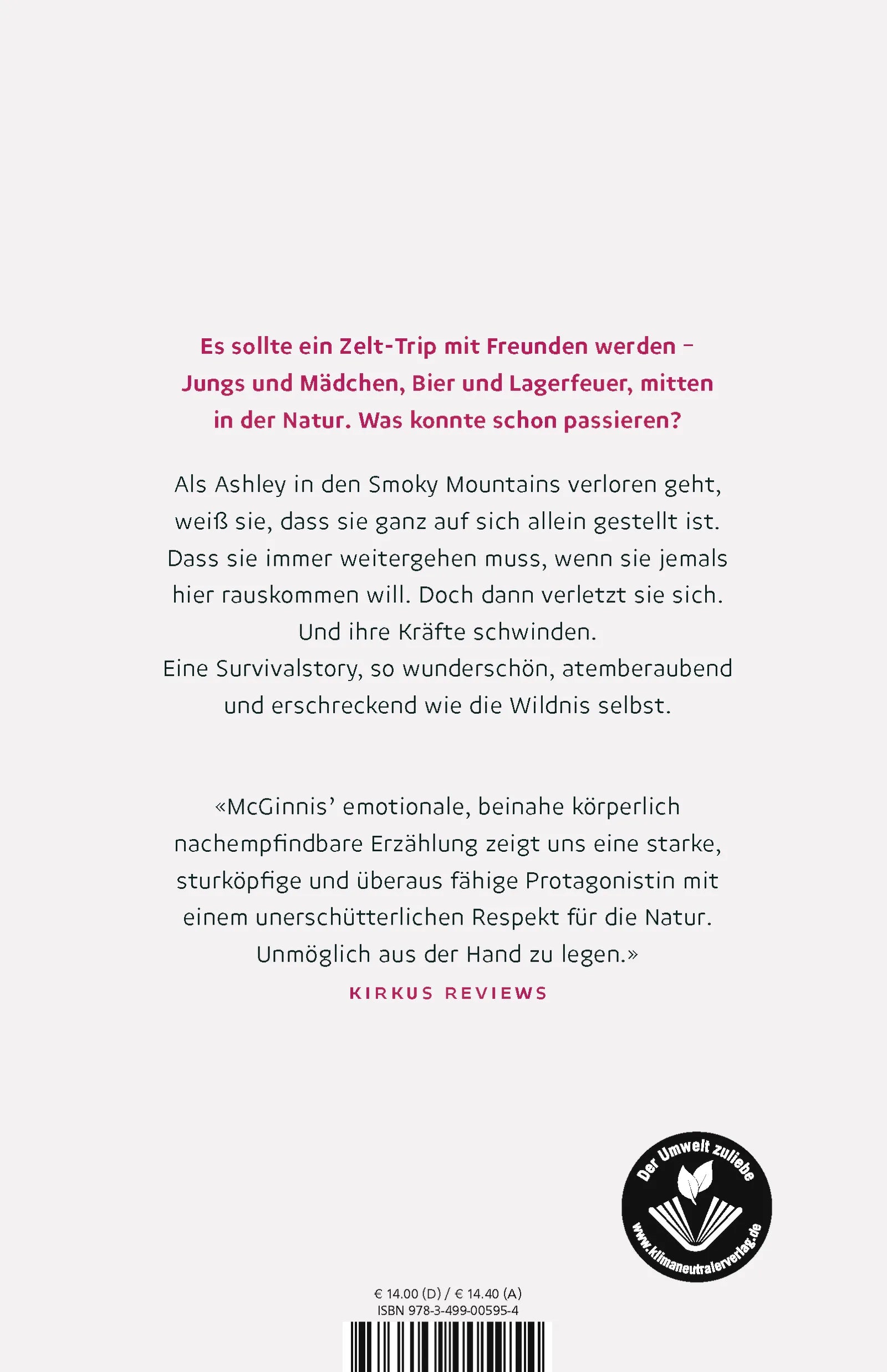Buchrückseite von 'LOST' mit Klappentext - Paperback