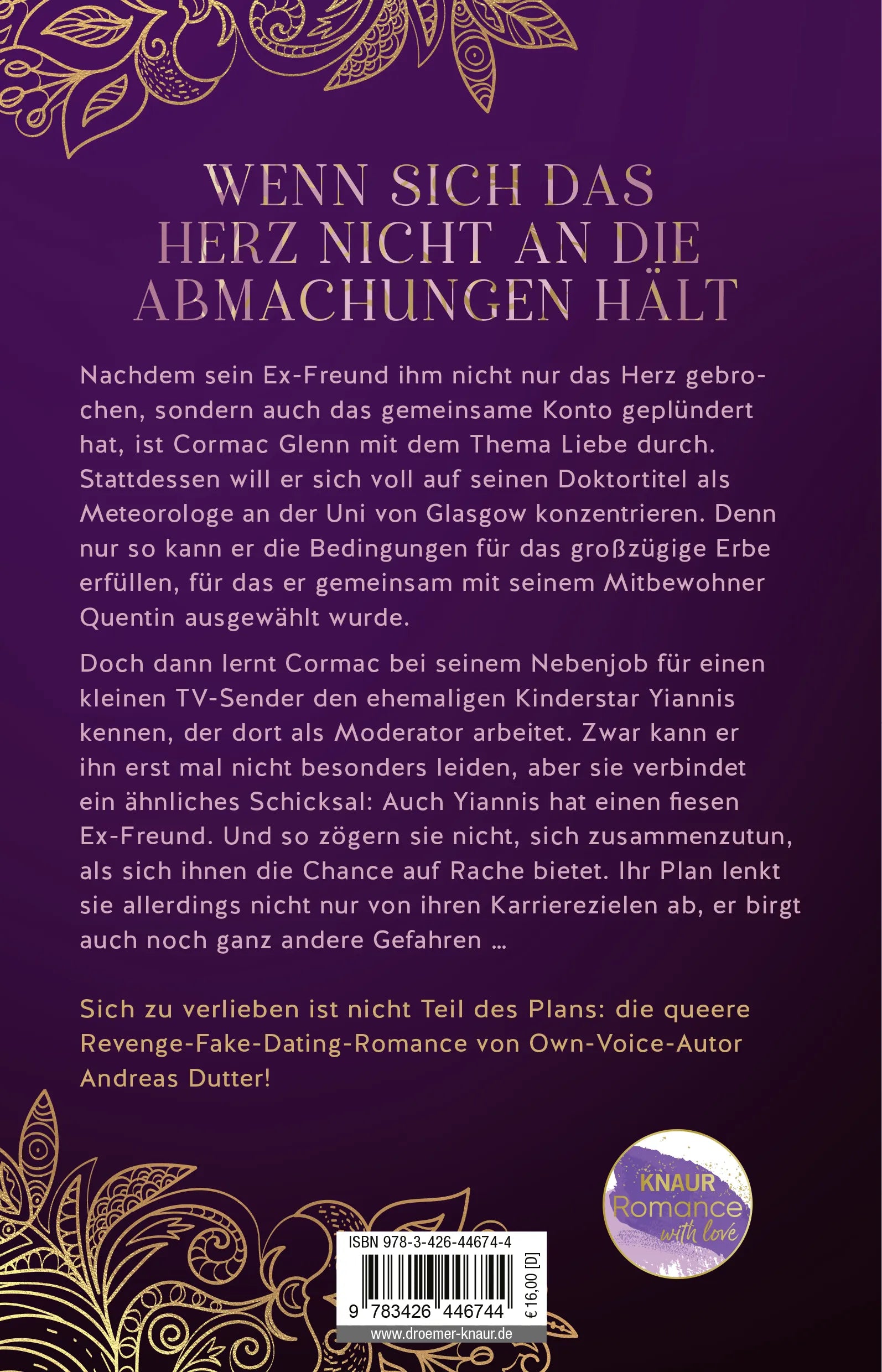 Buchrückseite von 'Love Studies: Never Date Your Enemy' mit Klappentext - Paperback