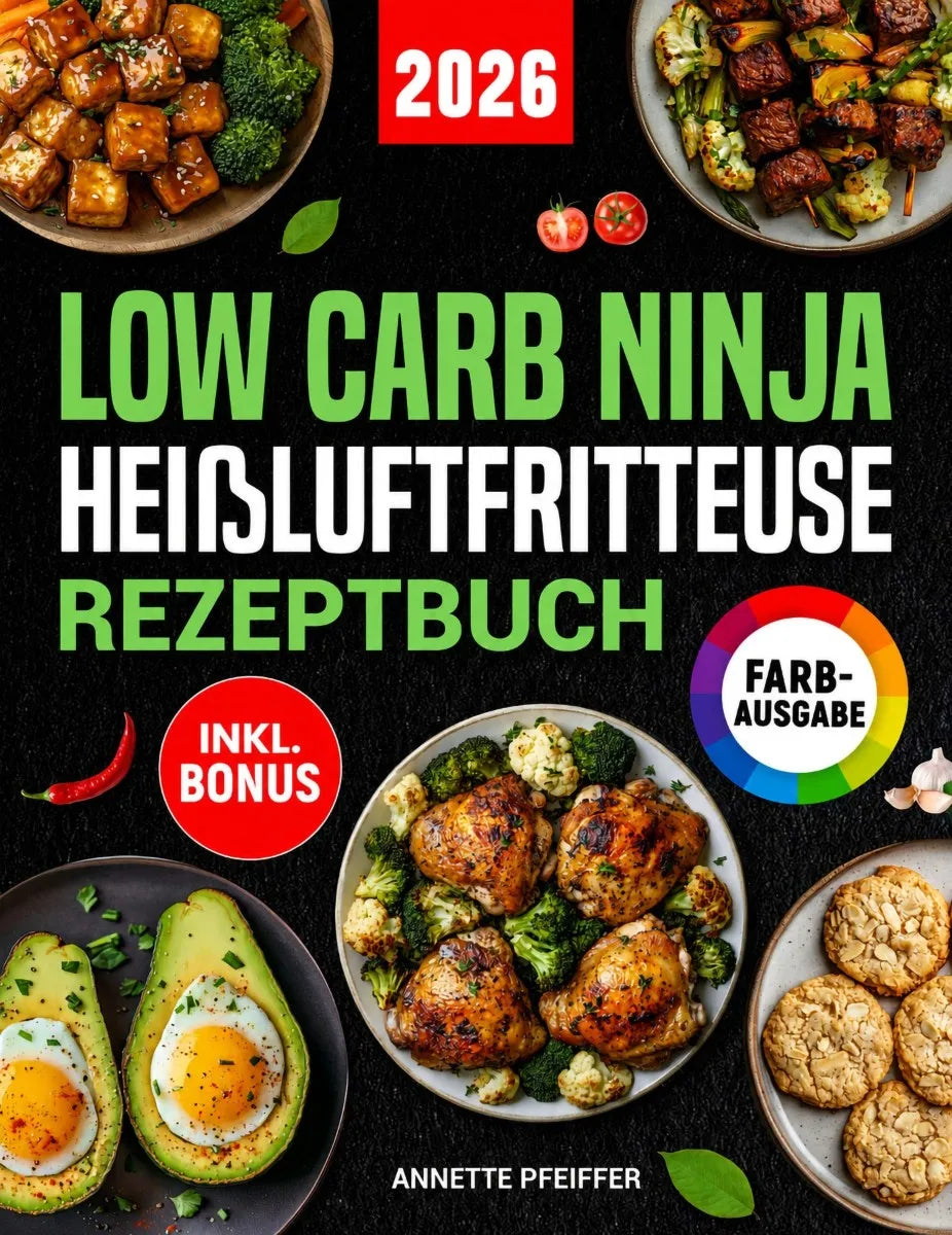 Cover: Low Carb Ninja Heißluftfritteuse Rezeptbuch (E-Book) von Annette Pfeiffer