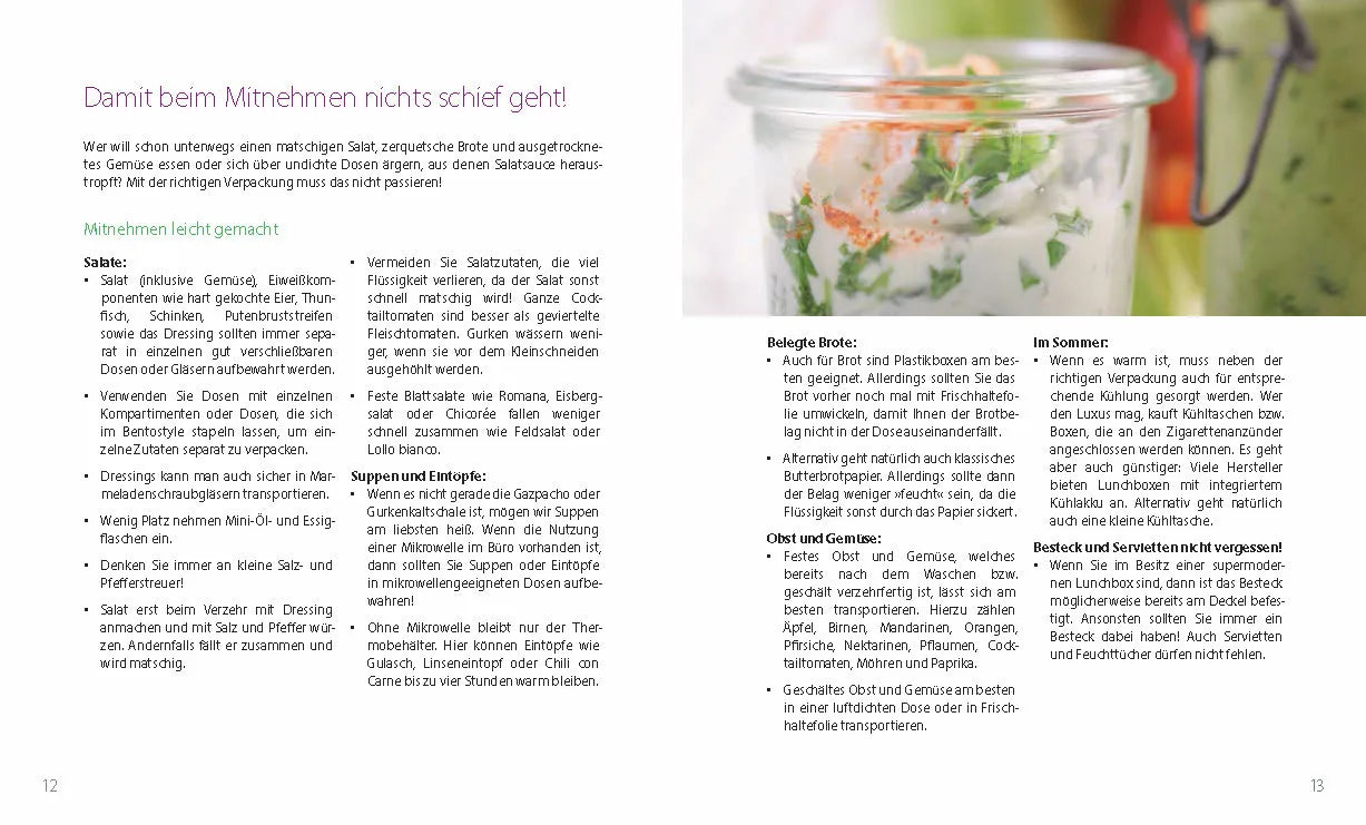 Innenansicht von 'Low-Carb unterwegs' - Taschenbuch