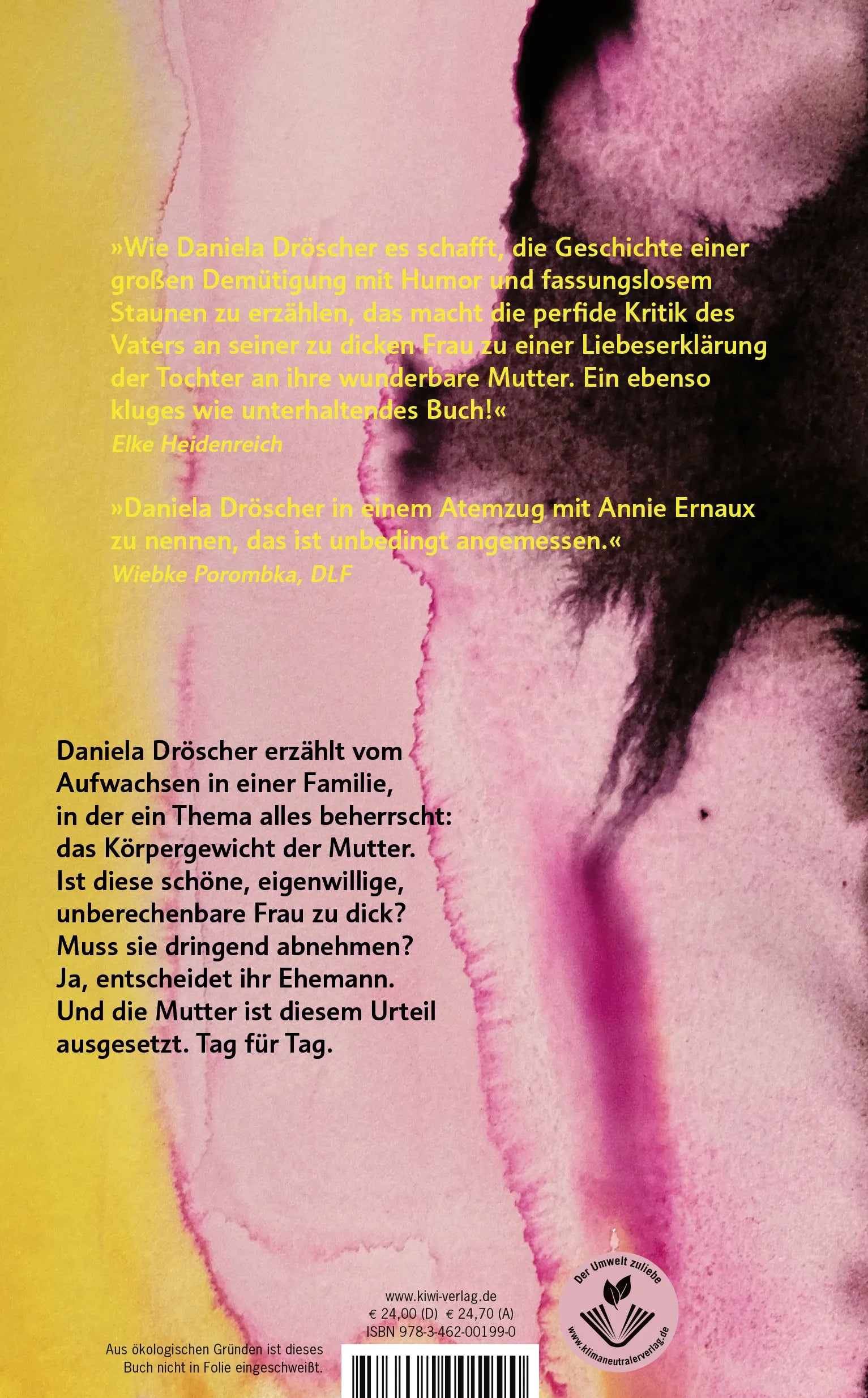 Buchrückseite von 'Lügen über meine Mutter' mit Klappentext - Gebundene Ausgabe