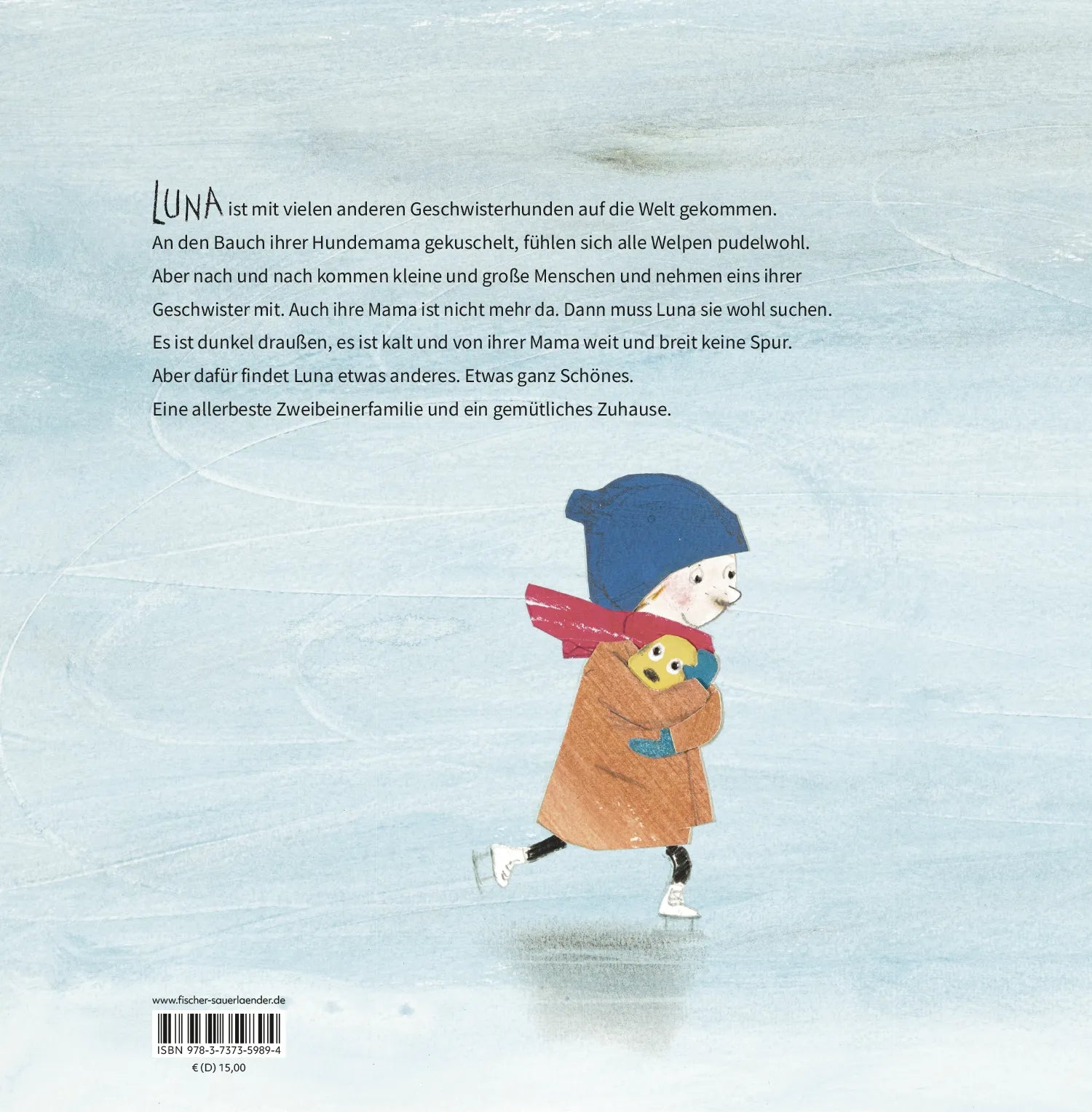 Buchrückseite von 'Luna und die allerwunderbarste Zweibeinerfamilie' mit Klappentext - Gebundene Ausgabe