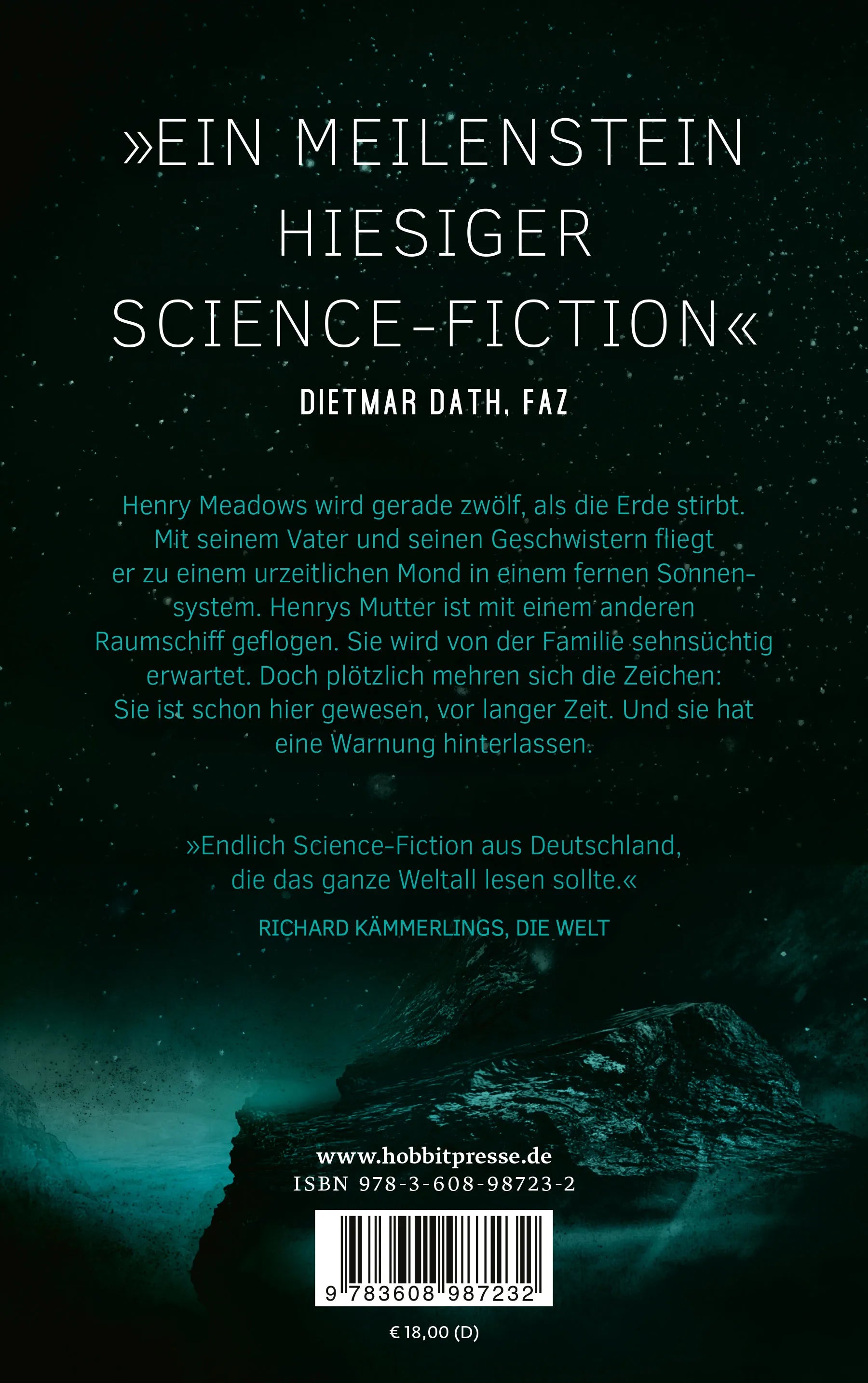 Buchrückseite von 'Lyneham' mit Klappentext - Paperback