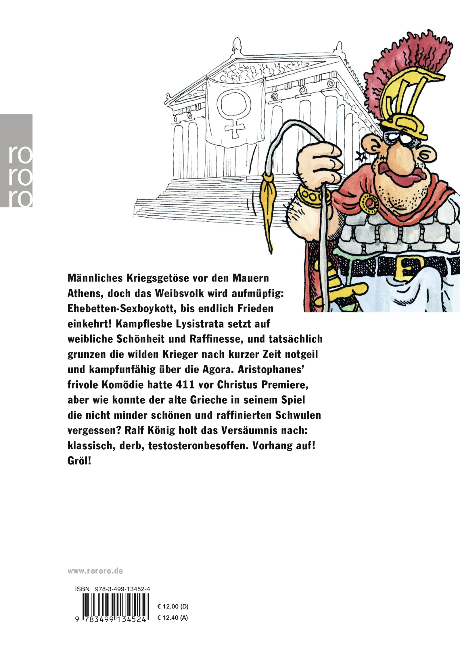 Buchrückseite von 'Lysistrata' mit Klappentext - Taschenbuch