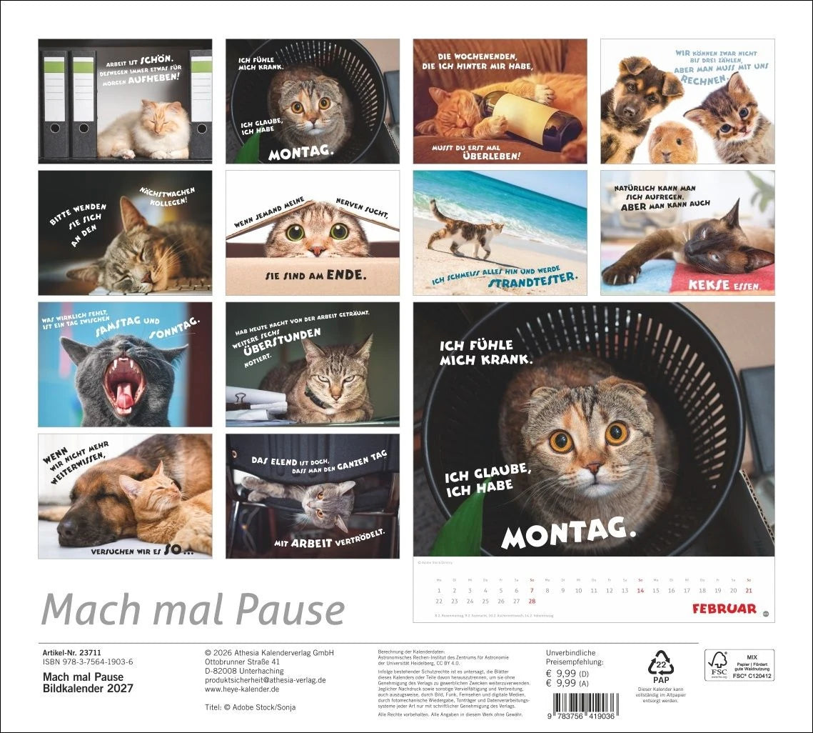 Mach mal Pause Bildkalender 2027 – Ansicht