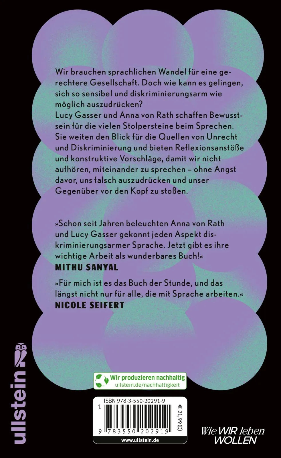 Buchrückseite von 'Macht Sprache' mit Klappentext - Gebundene Ausgabe