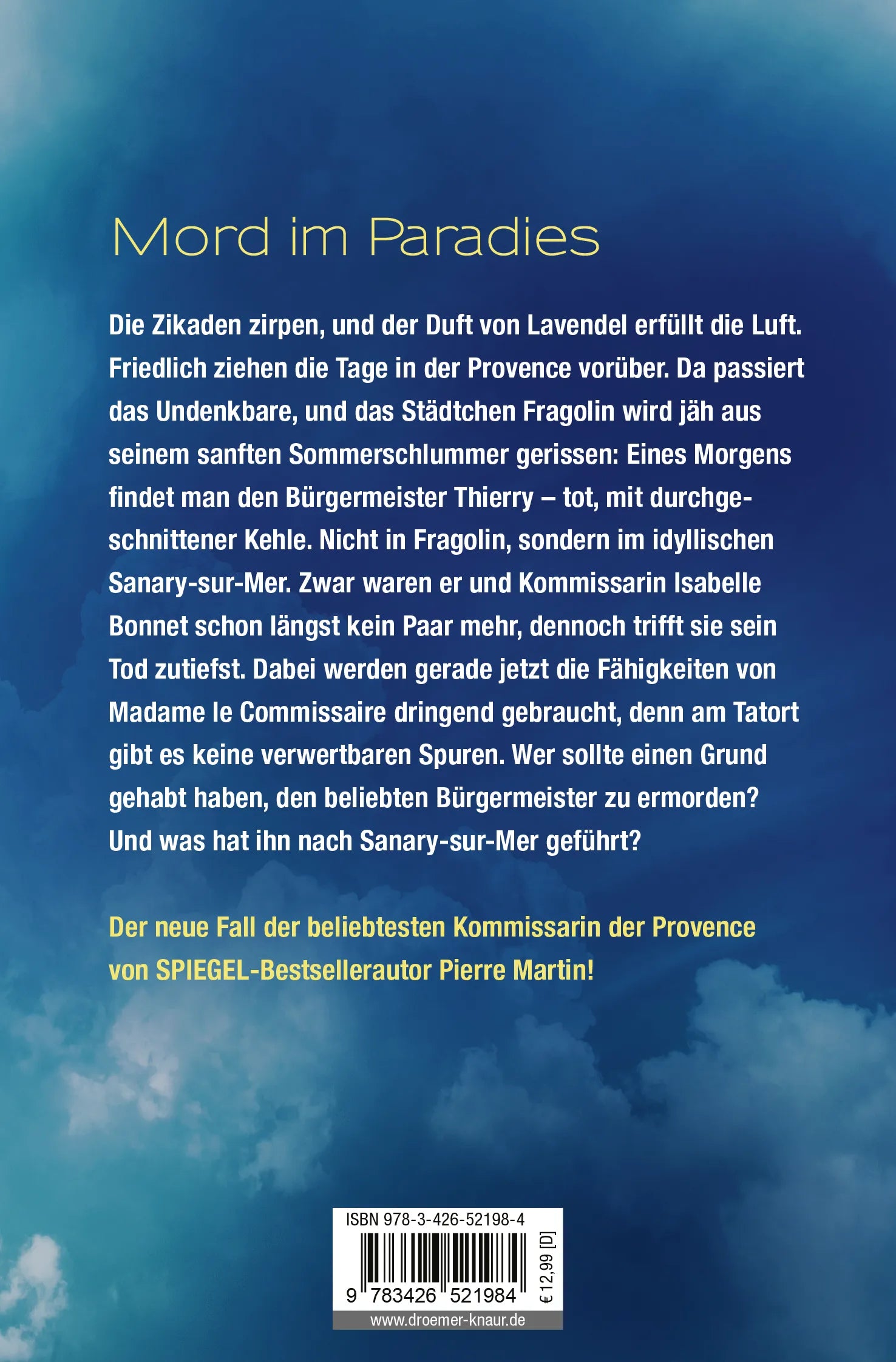 Buchrückseite von 'Madame le Commissaire und der tote Liebhaber' mit Klappentext - Taschenbuch