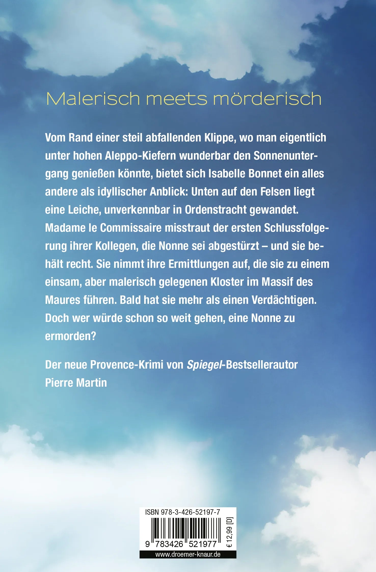 Buchrückseite von 'Madame le Commissaire und die tote Nonne' mit Klappentext - Taschenbuch