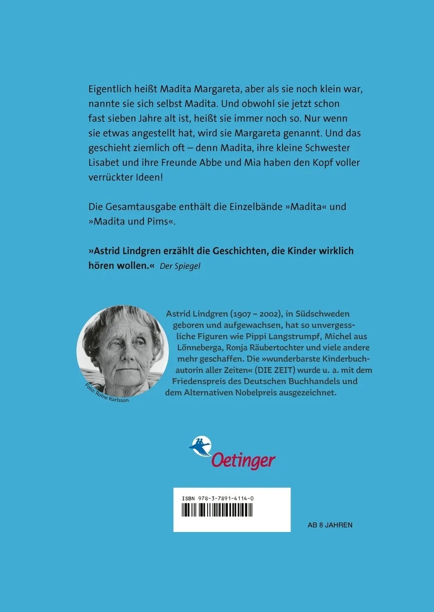 Buchrückseite von 'Madita. Gesamtausgabe' mit Klappentext - Gebundene Ausgabe