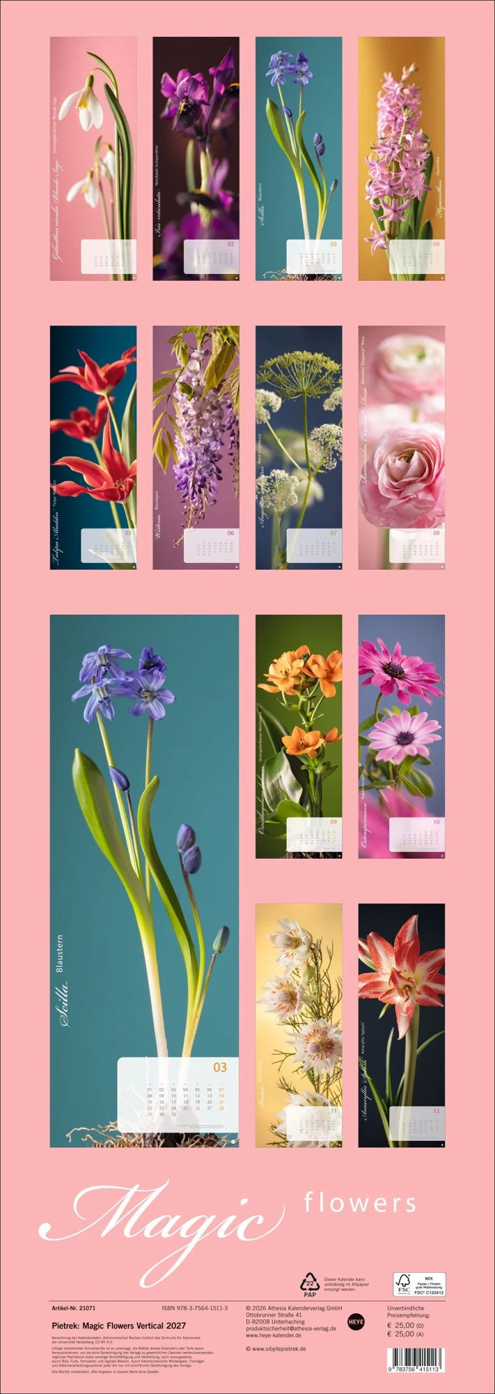 Magic Flowers Vertical Kalender 2027 – Ansicht