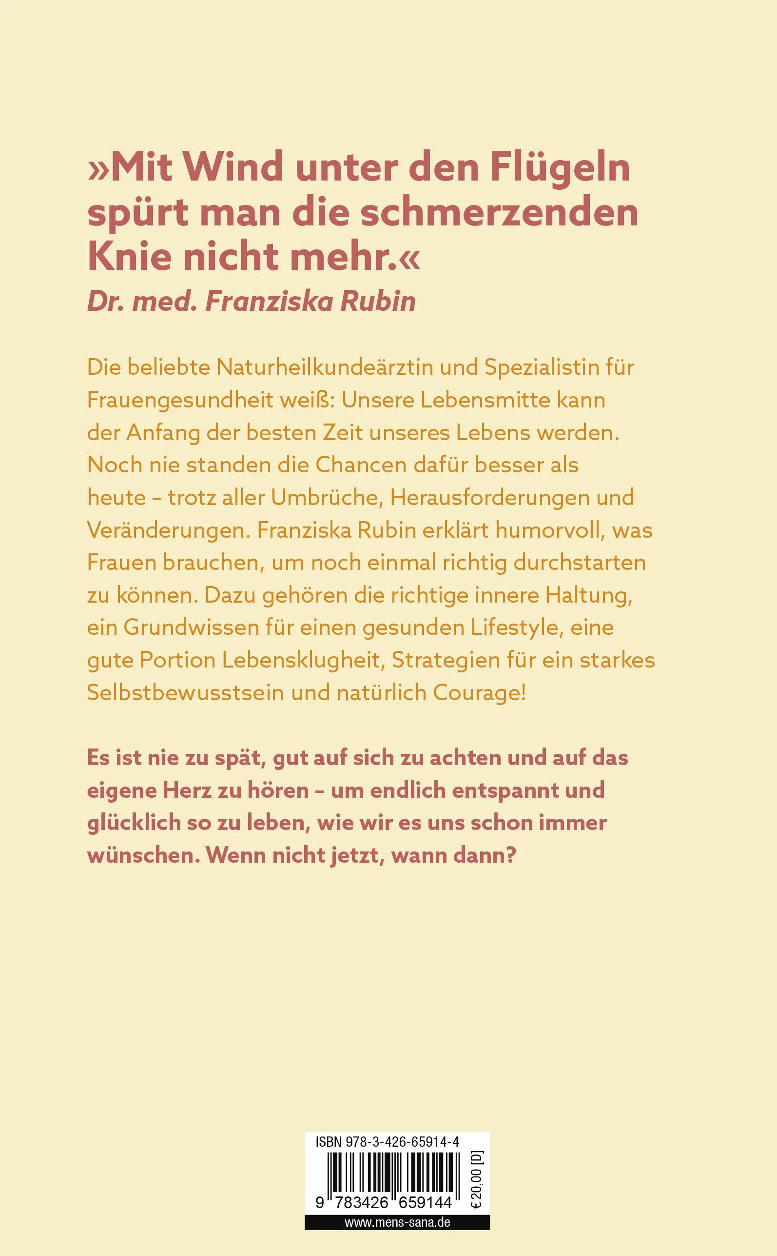 Buchrückseite von 'Magic Midlife' mit Klappentext - Gebundene Ausgabe