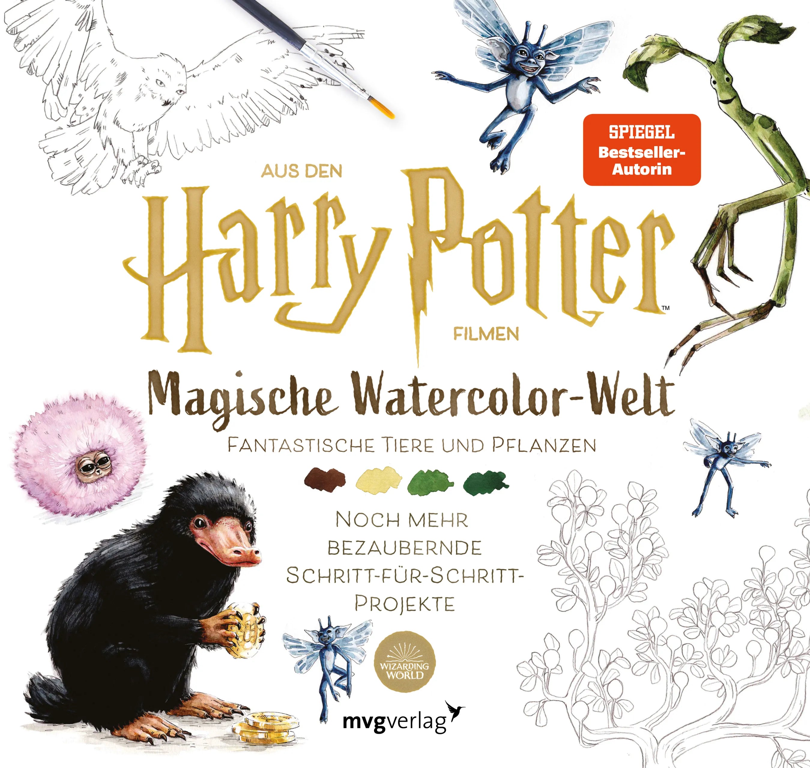 Buchcover von 'Magische Watercolor-Welt – Fantastische Tiere und Pflanzen' - Taschenbuch von Tugce Audoire